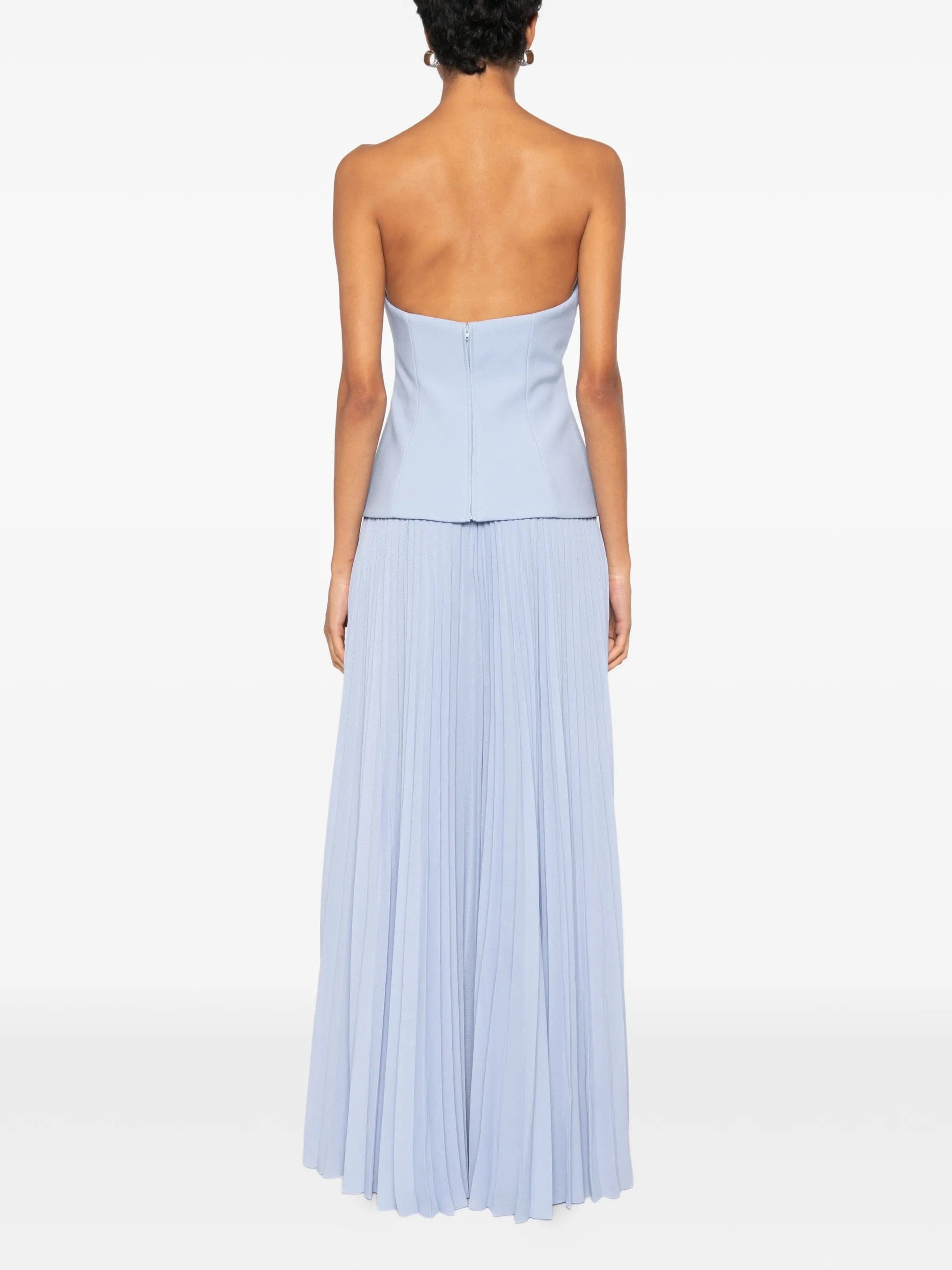 Solace London Britt strapless pleated maxi dress