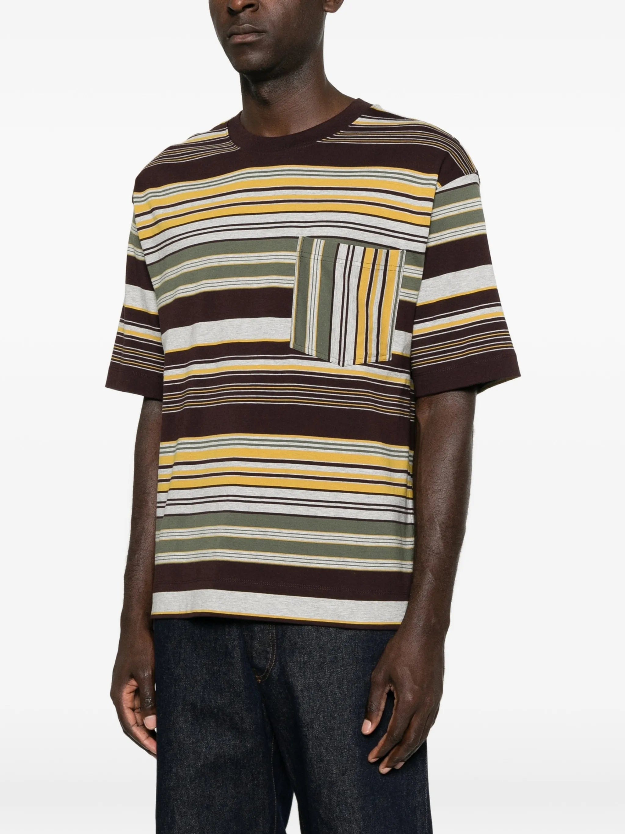 DRIES VAN NOTEN striped chest-pocket T-shirt