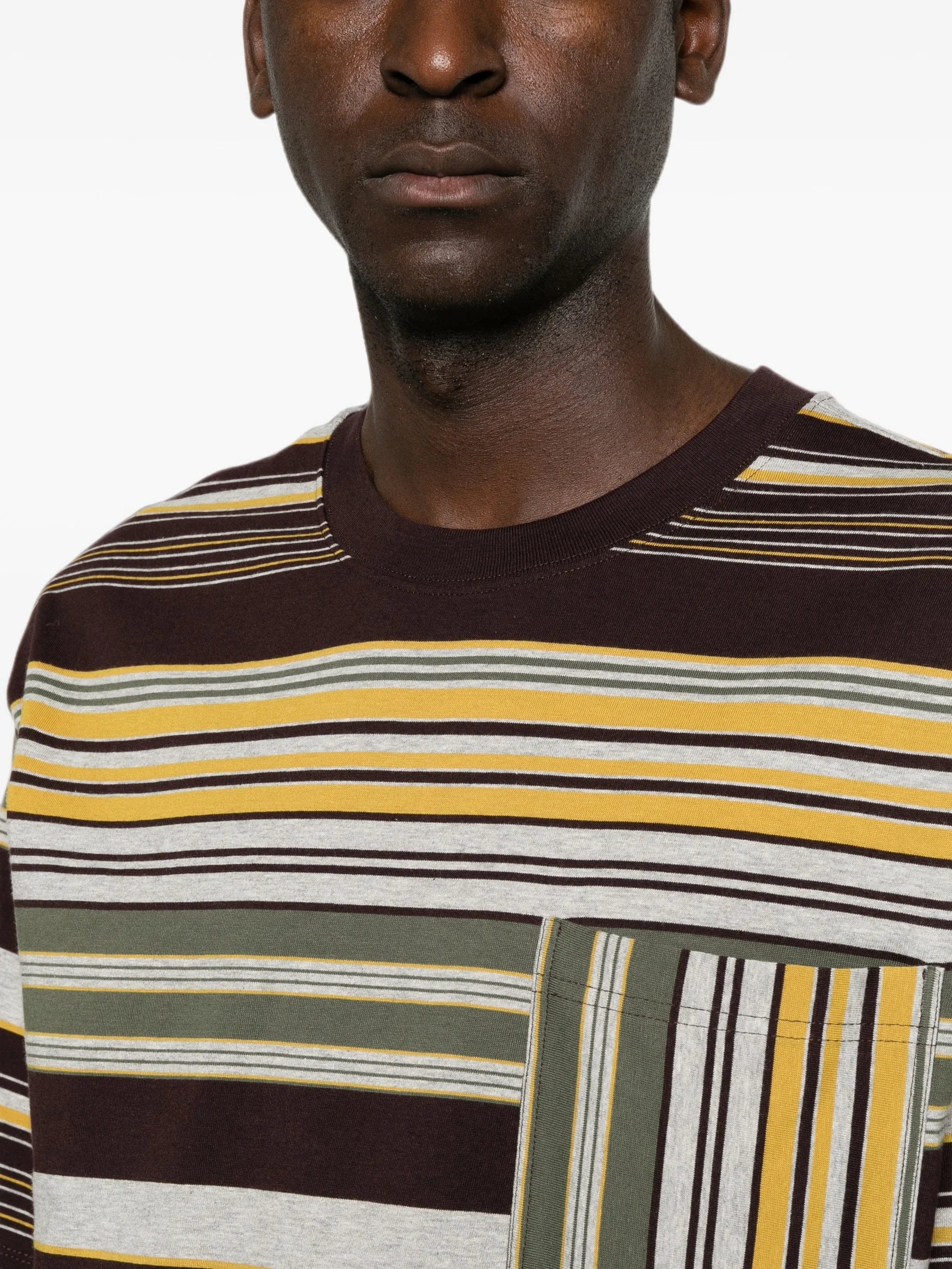 DRIES VAN NOTEN striped chest-pocket T-shirt