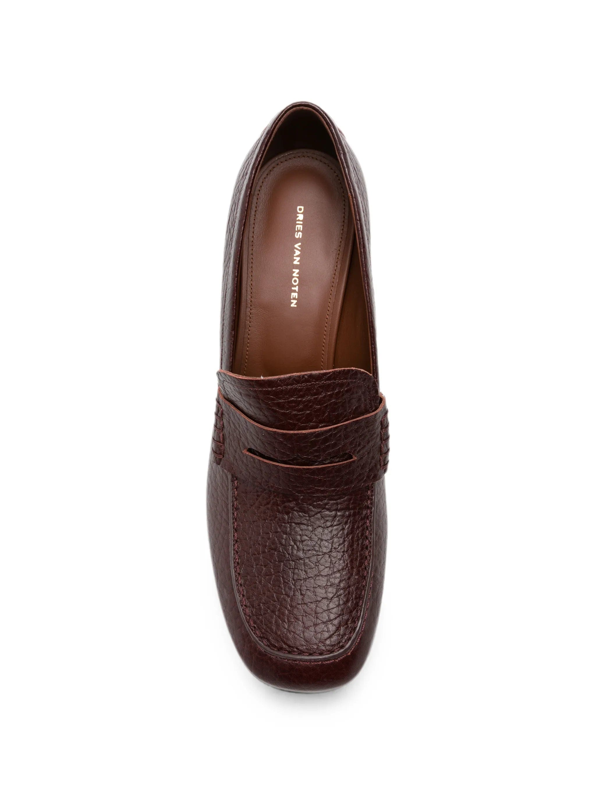 DRIES VAN NOTEN leather heeled loafers