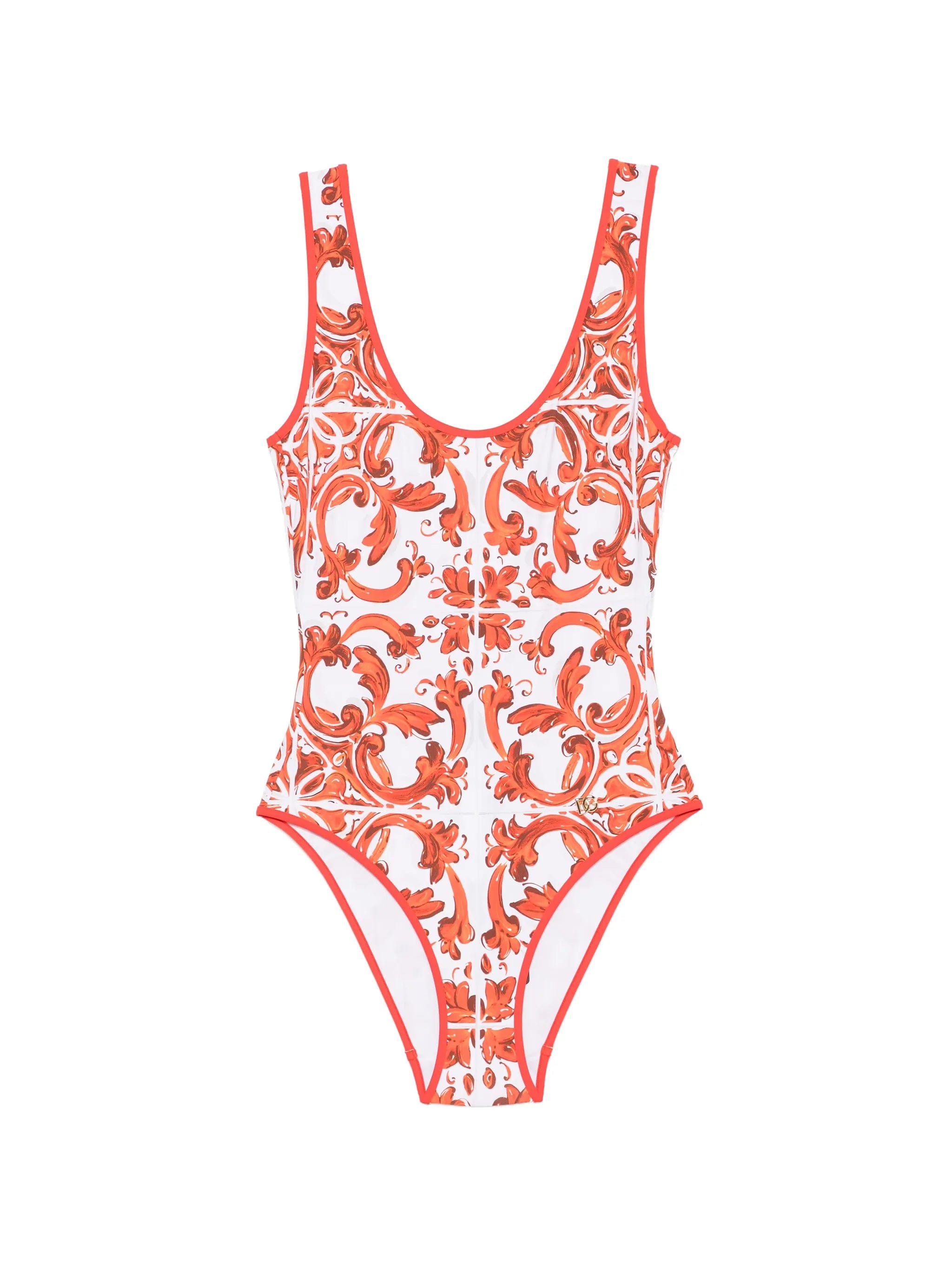Dolce & Gabbana Maiolica scoop-neck swimsuit