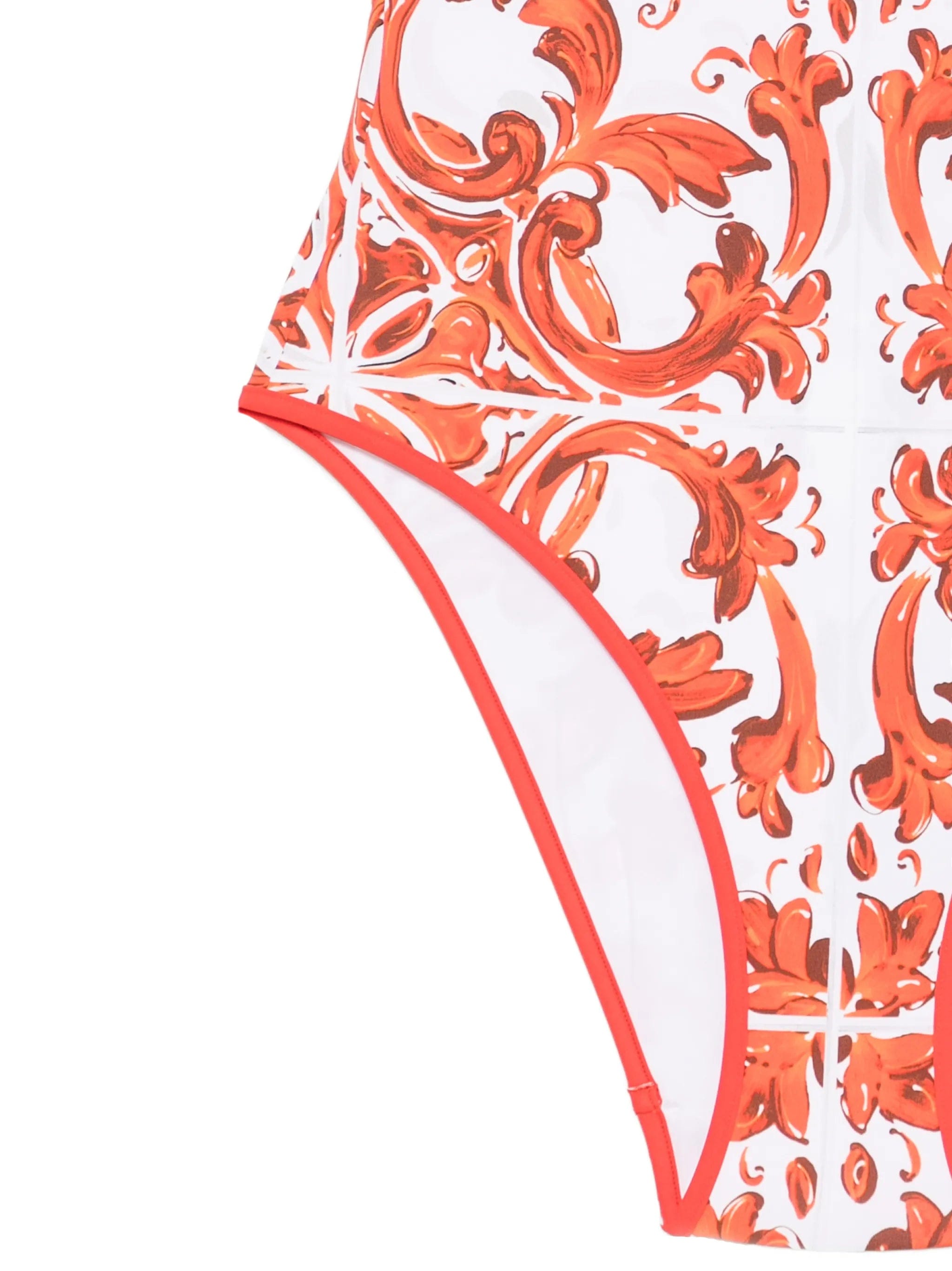 Dolce & Gabbana Maiolica scoop-neck swimsuit