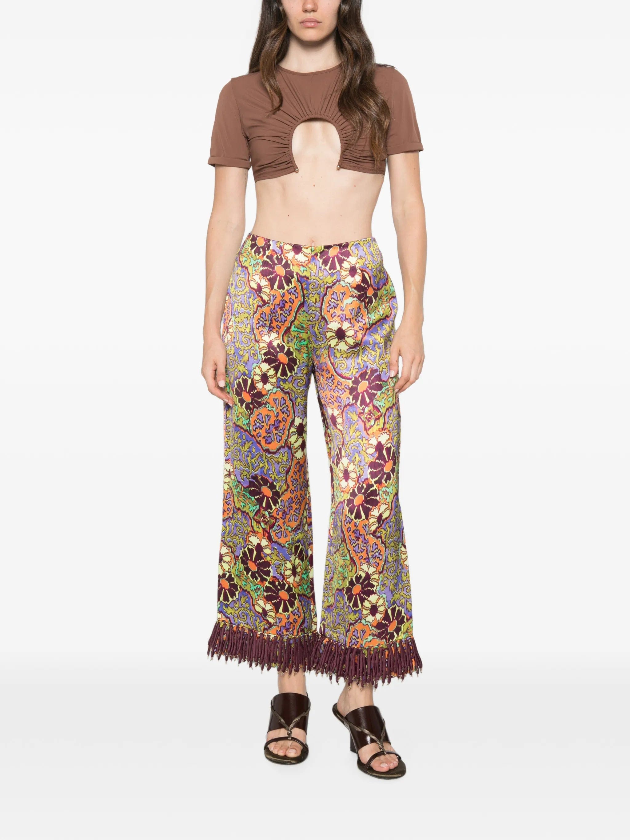 ALEMAIS Joanna fringe-trim trousers