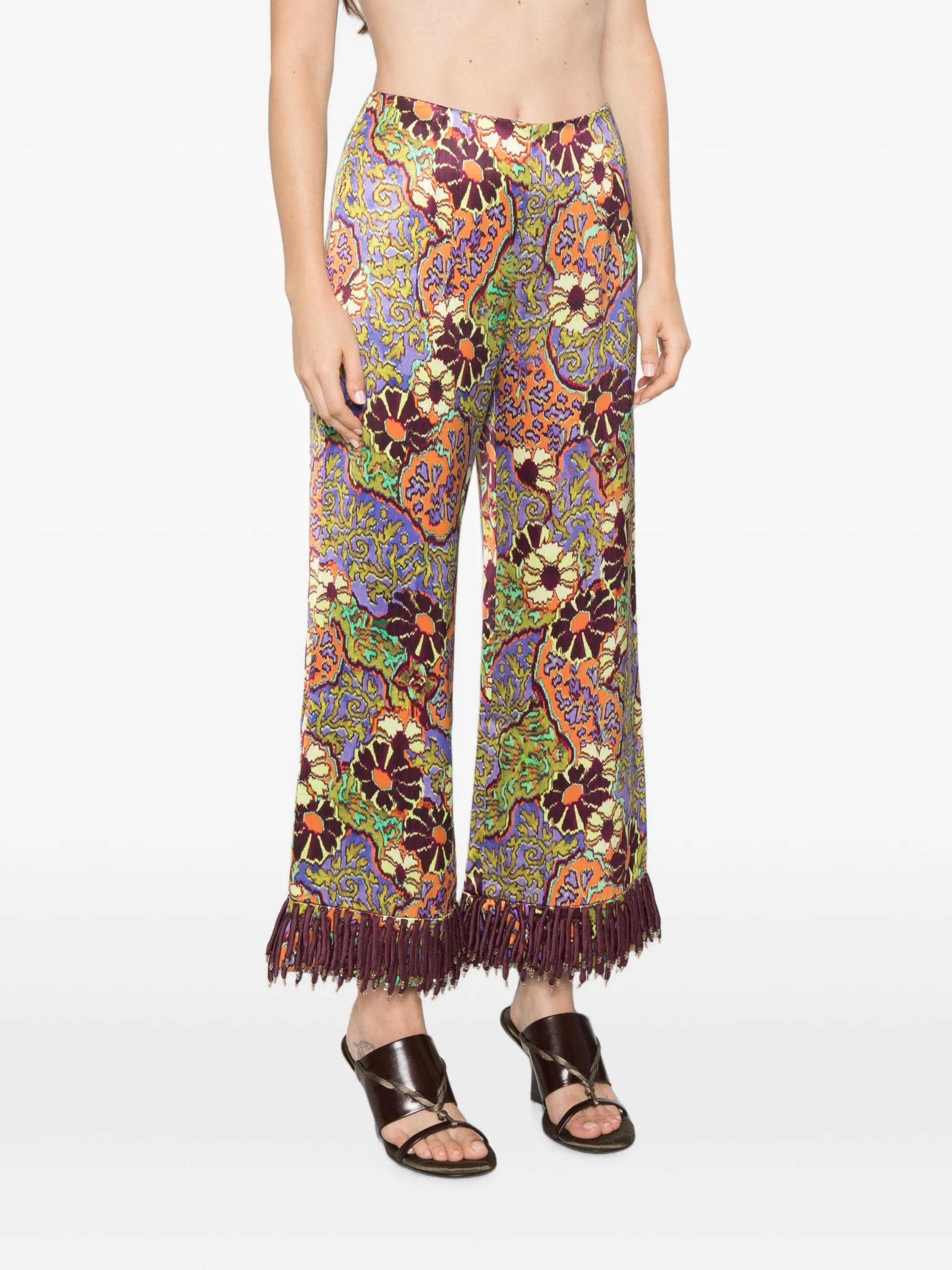 ALEMAIS Joanna fringe-trim trousers