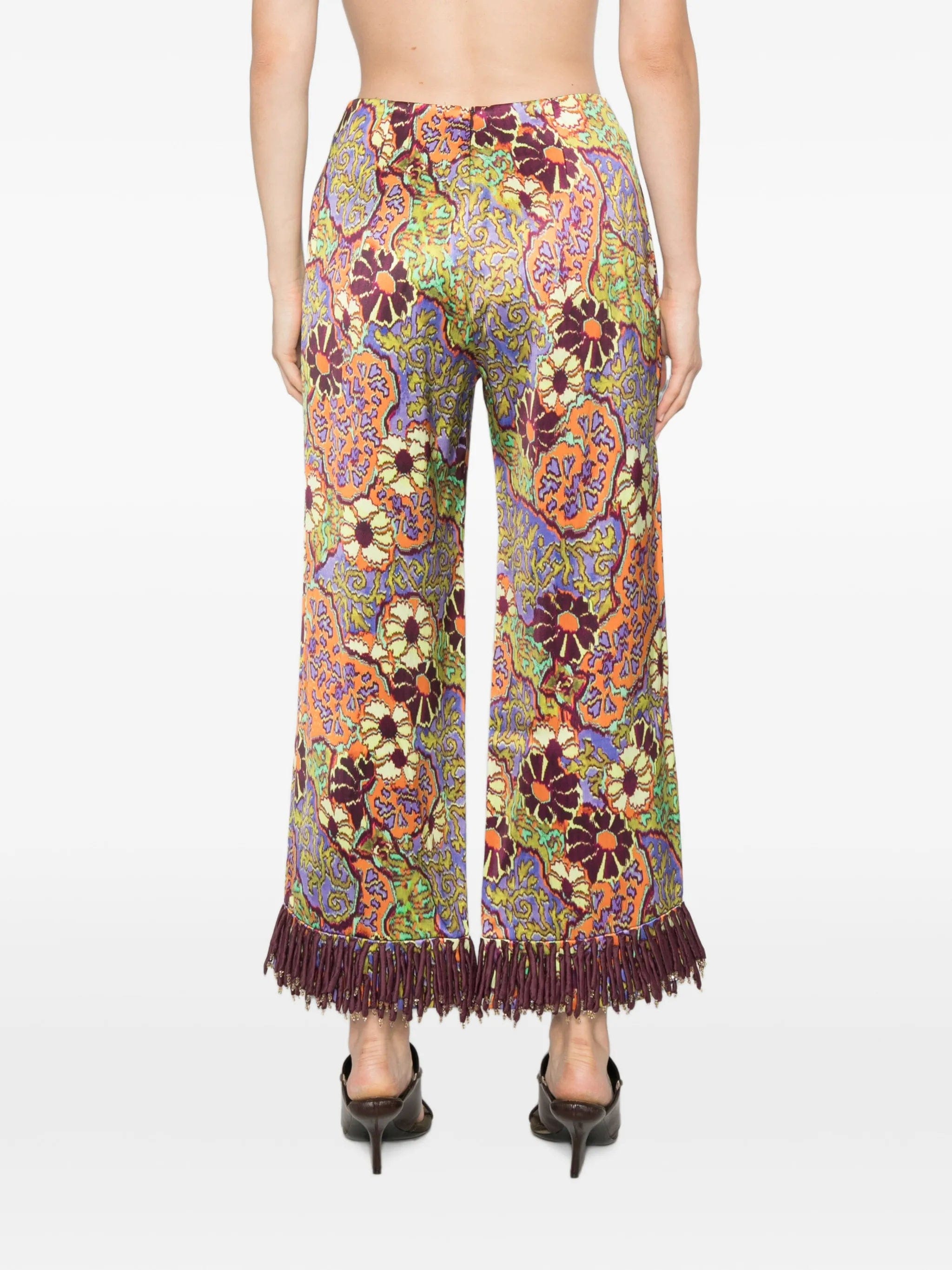 ALEMAIS Joanna fringe-trim trousers