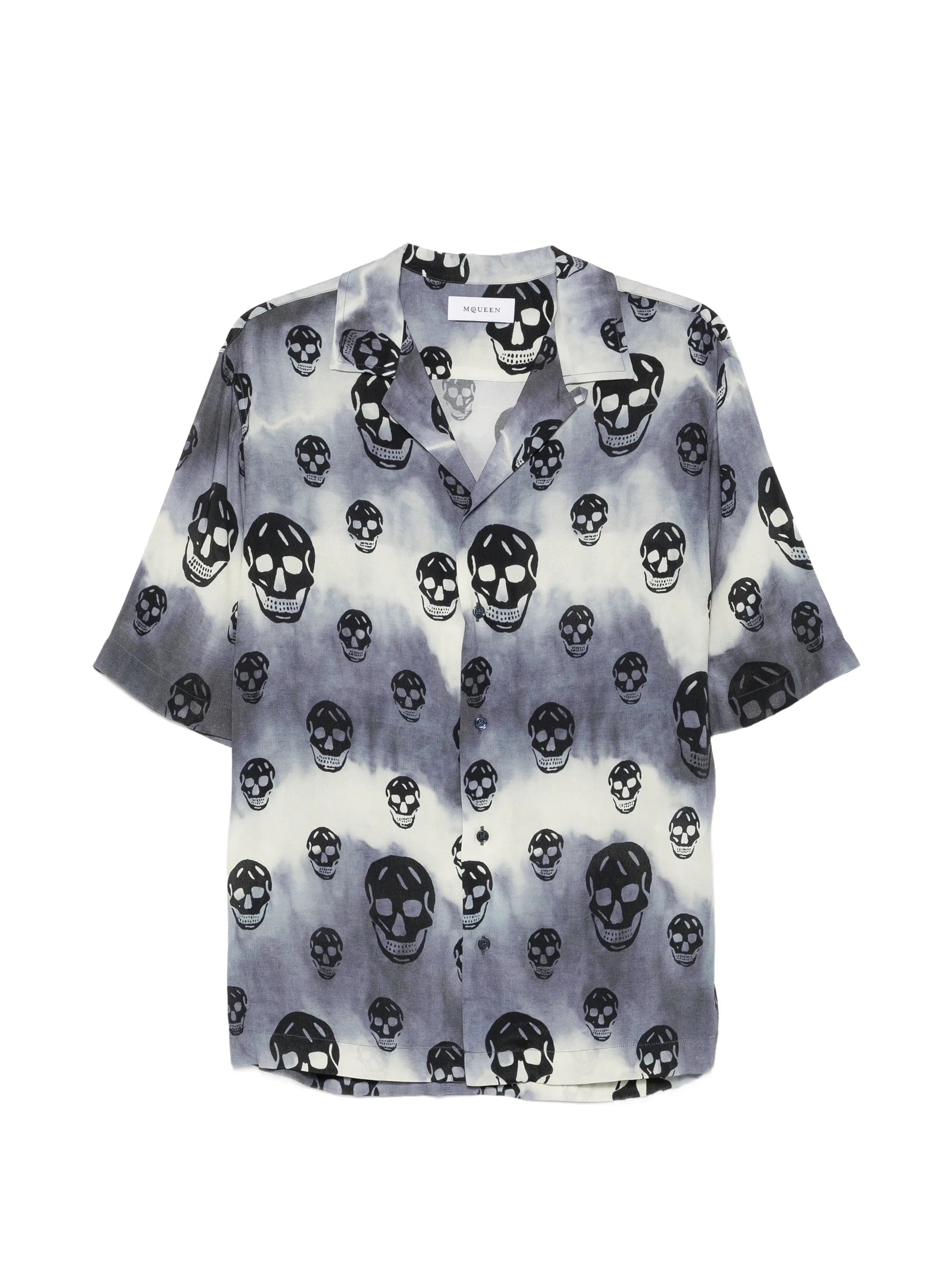 Alexander McQueen Skull-print tie-dye shirt