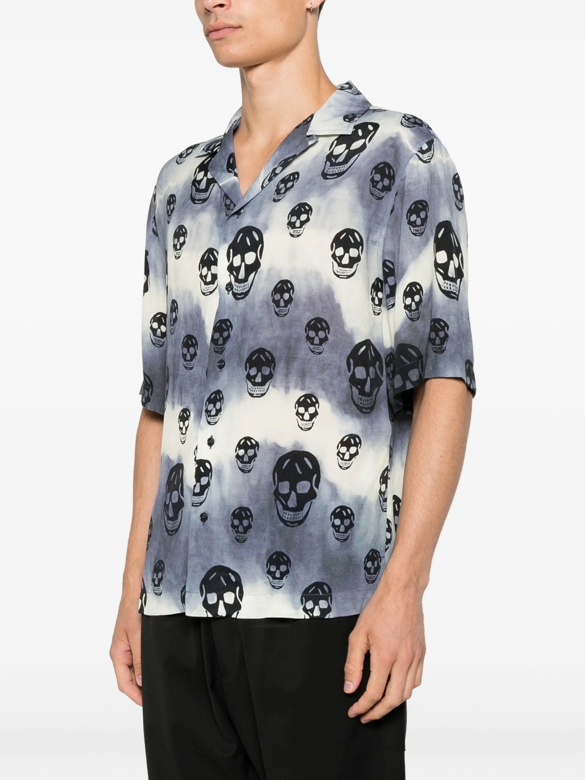 Alexander McQueen Skull-print tie-dye shirt