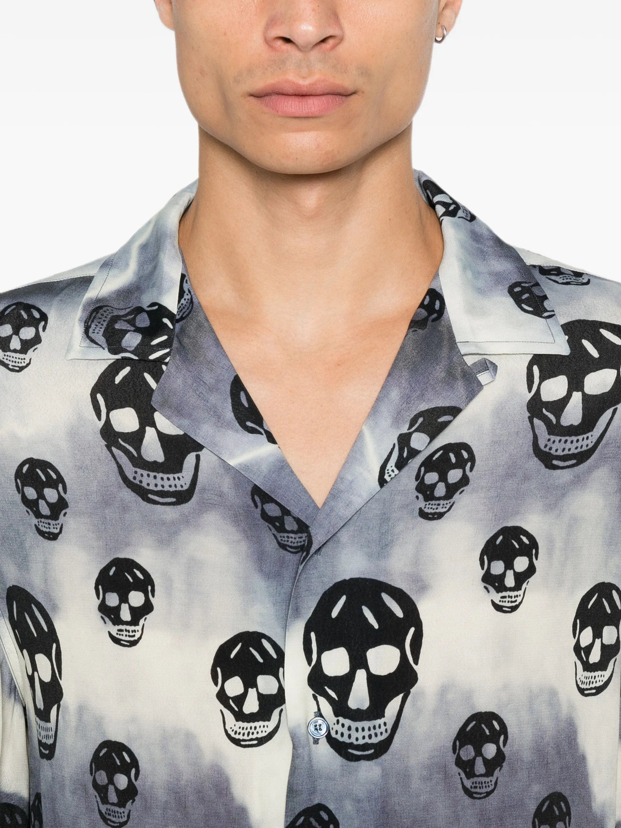 Alexander McQueen Skull-print tie-dye shirt