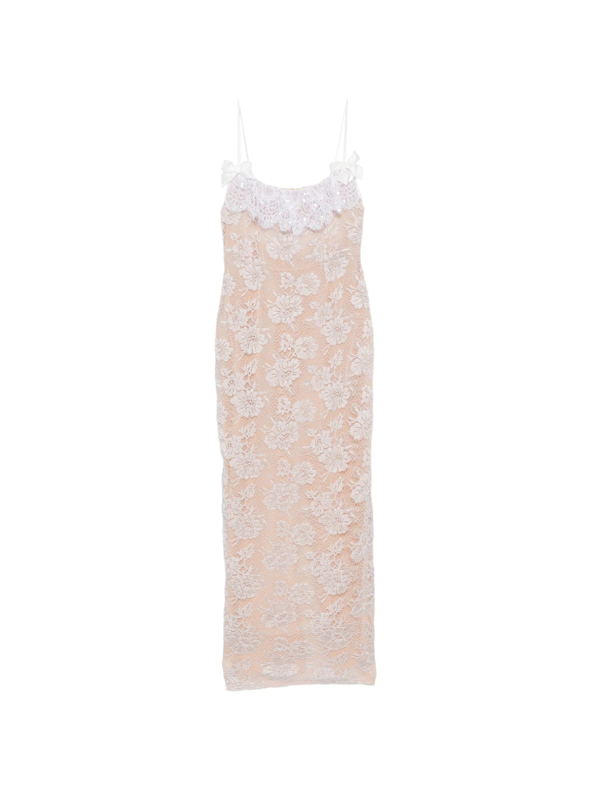 Alessandra Rich sequin-embroidered lace maxi dress