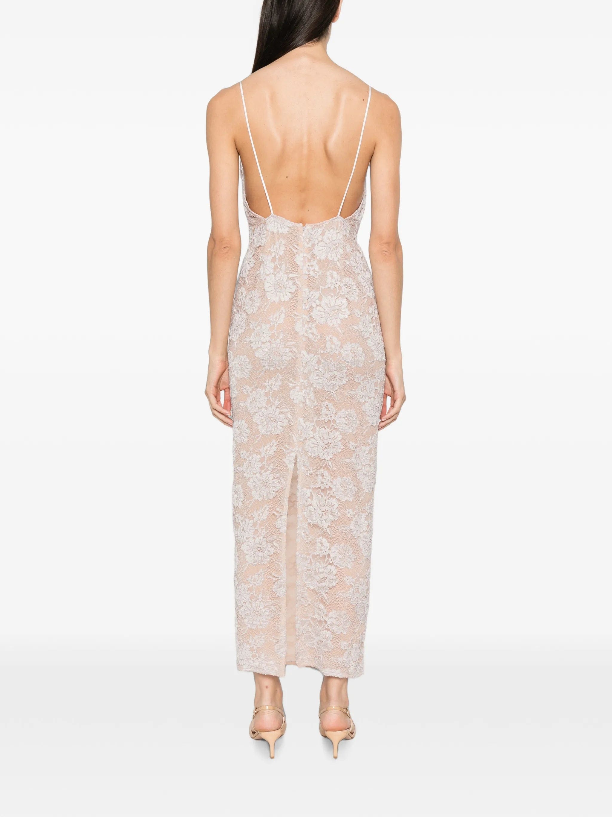 Alessandra Rich sequin-embroidered lace maxi dress