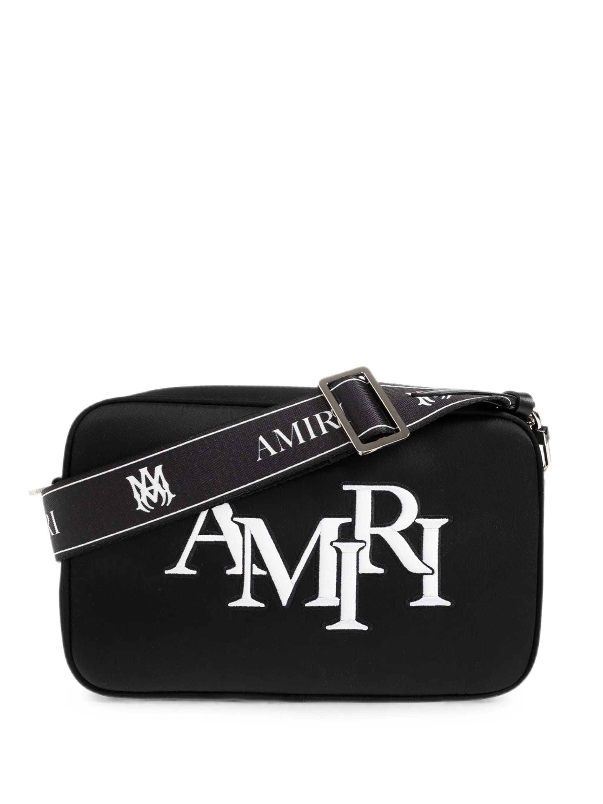 Amiri Staggered logo-embroidered messenger bag