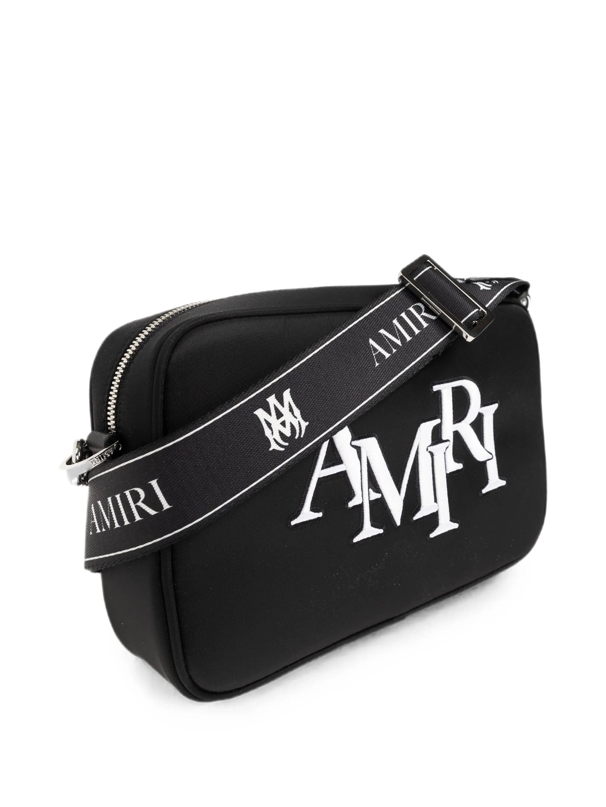 Amiri Staggered logo-embroidered messenger bag