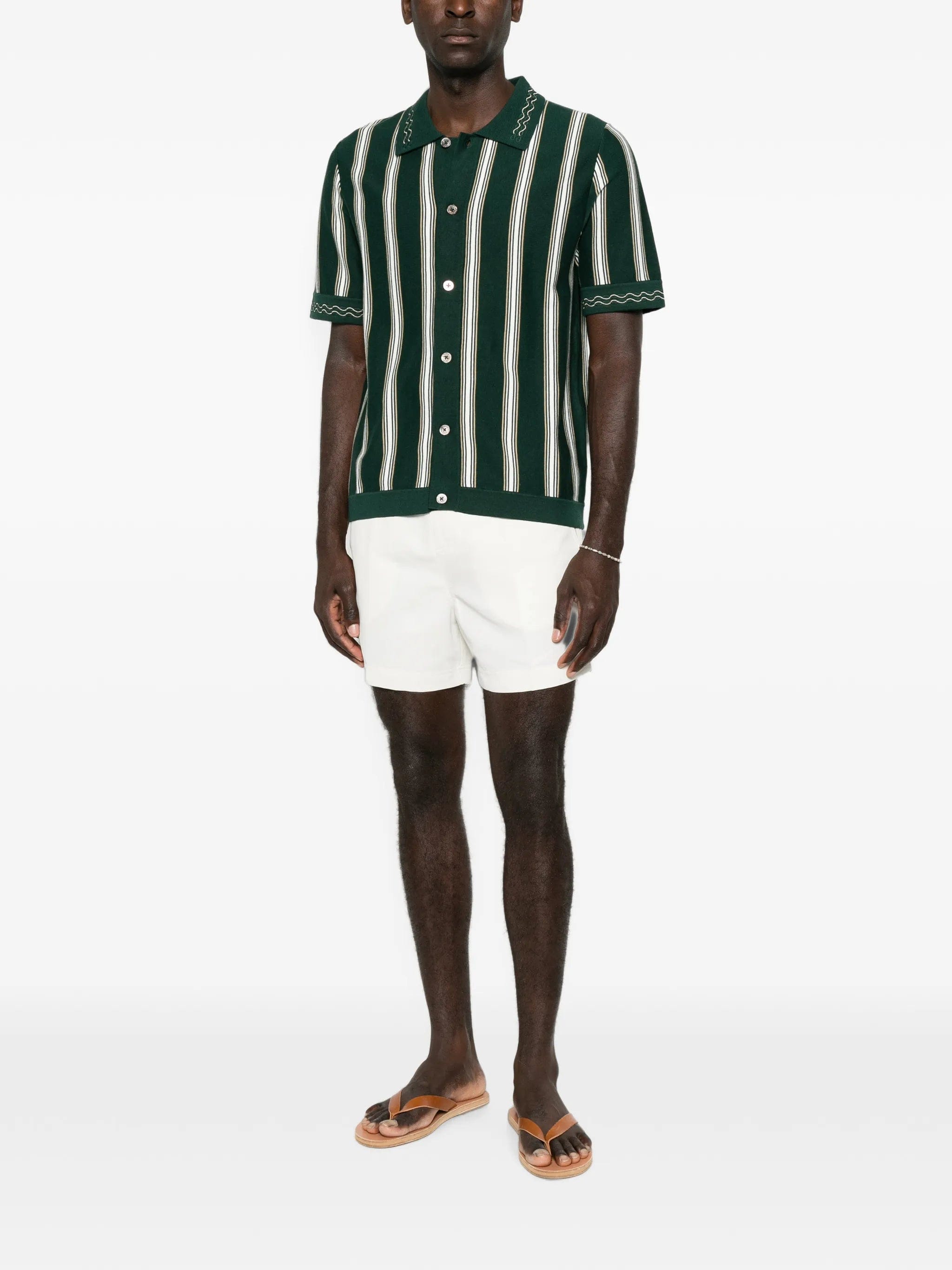 CHÉ Sawyer striped knitted polo shirt