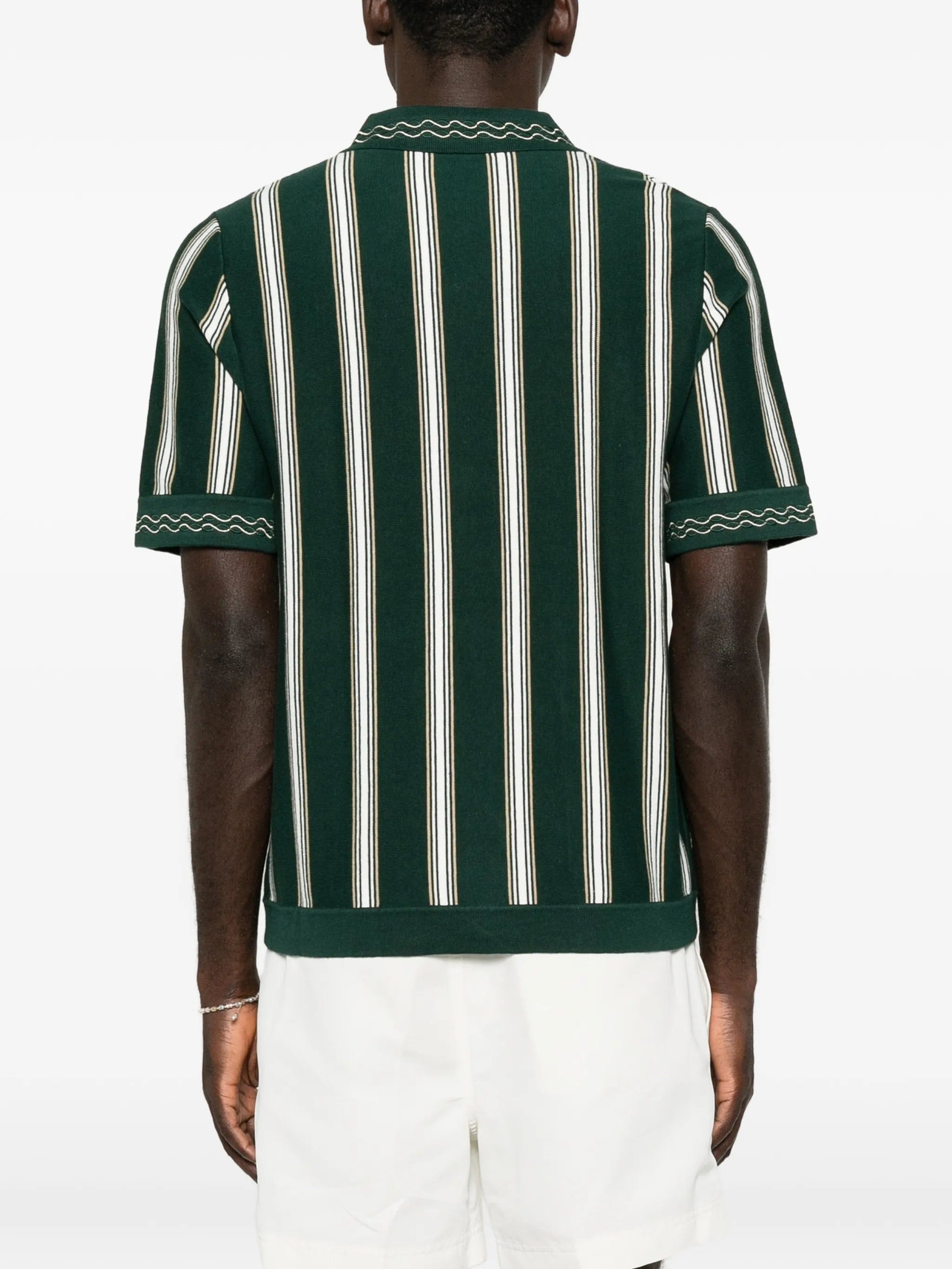 CHÉ Sawyer striped knitted polo shirt
