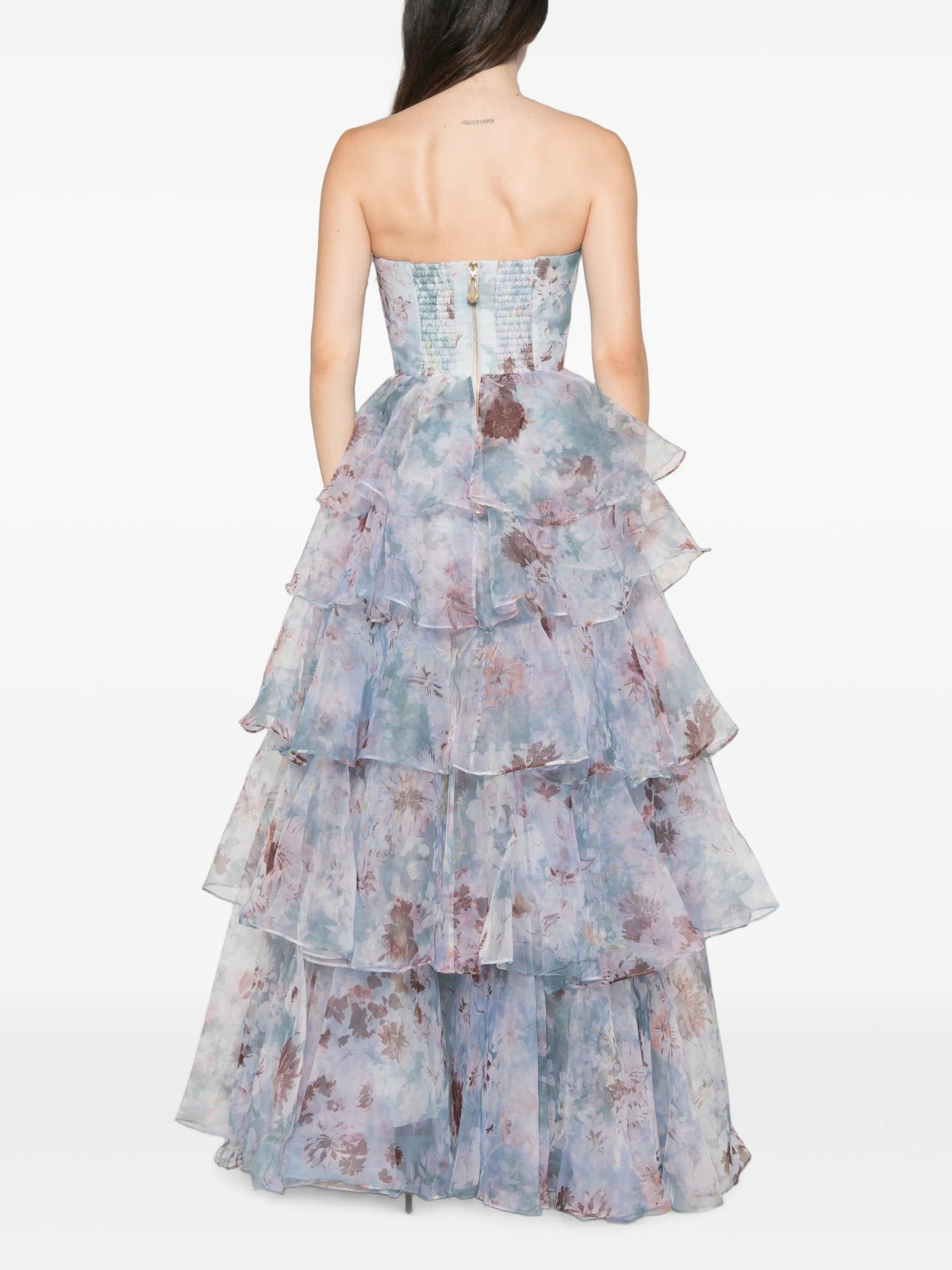 Aje Gabriella tiered floral-print gown maxi dress