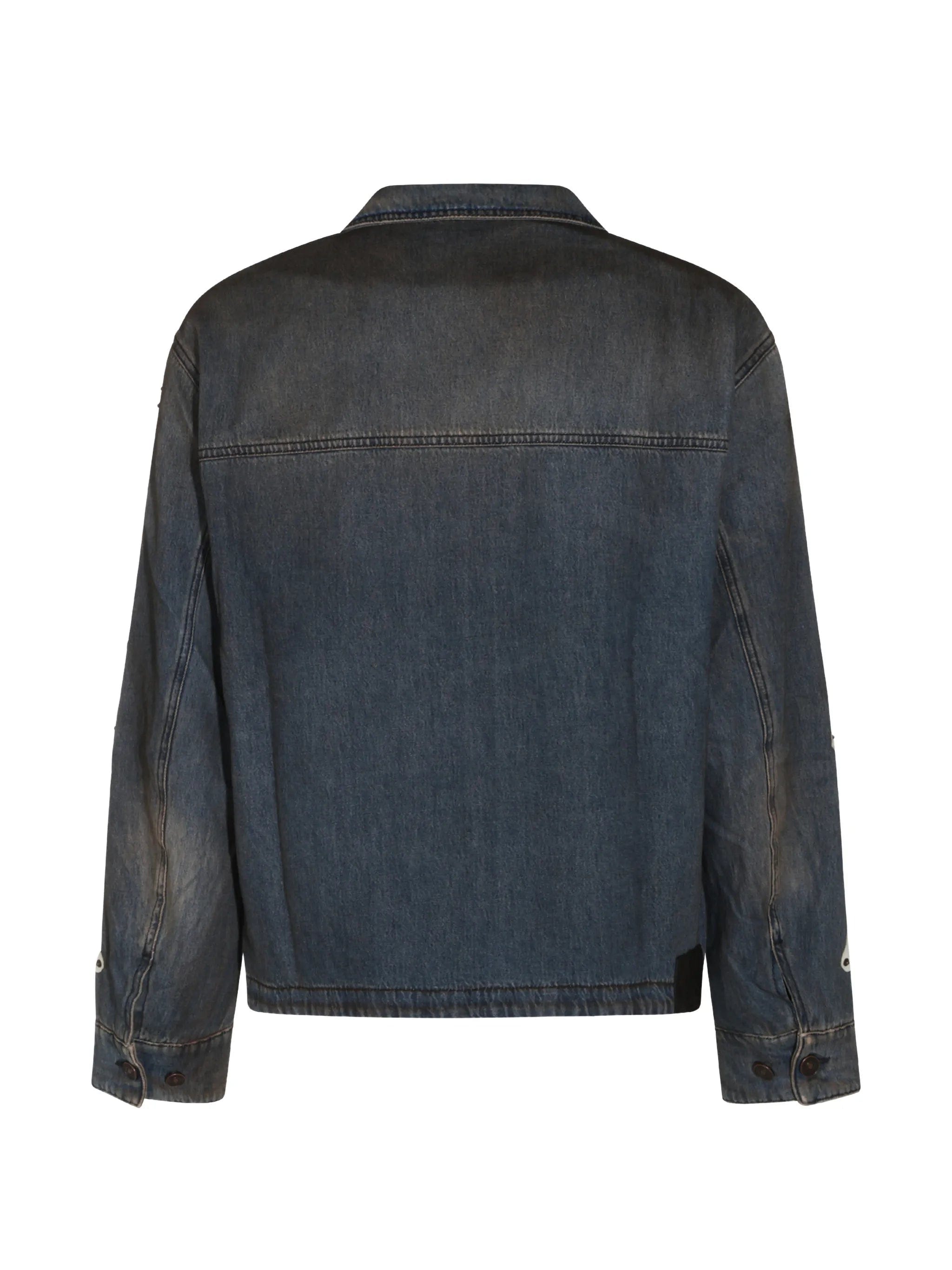 Amiri Skels leather-patch denim jacket