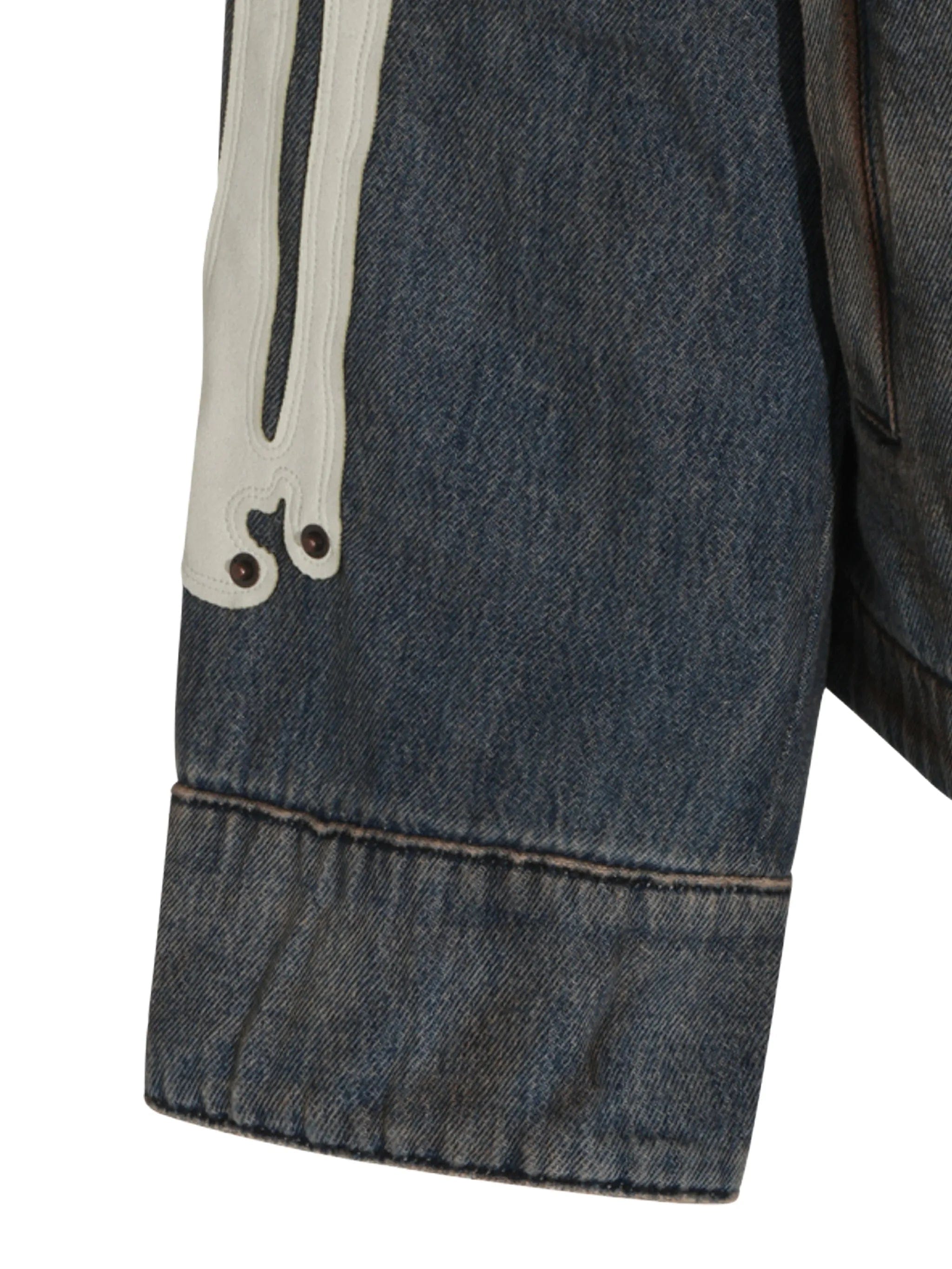 Amiri Skels leather-patch denim jacket