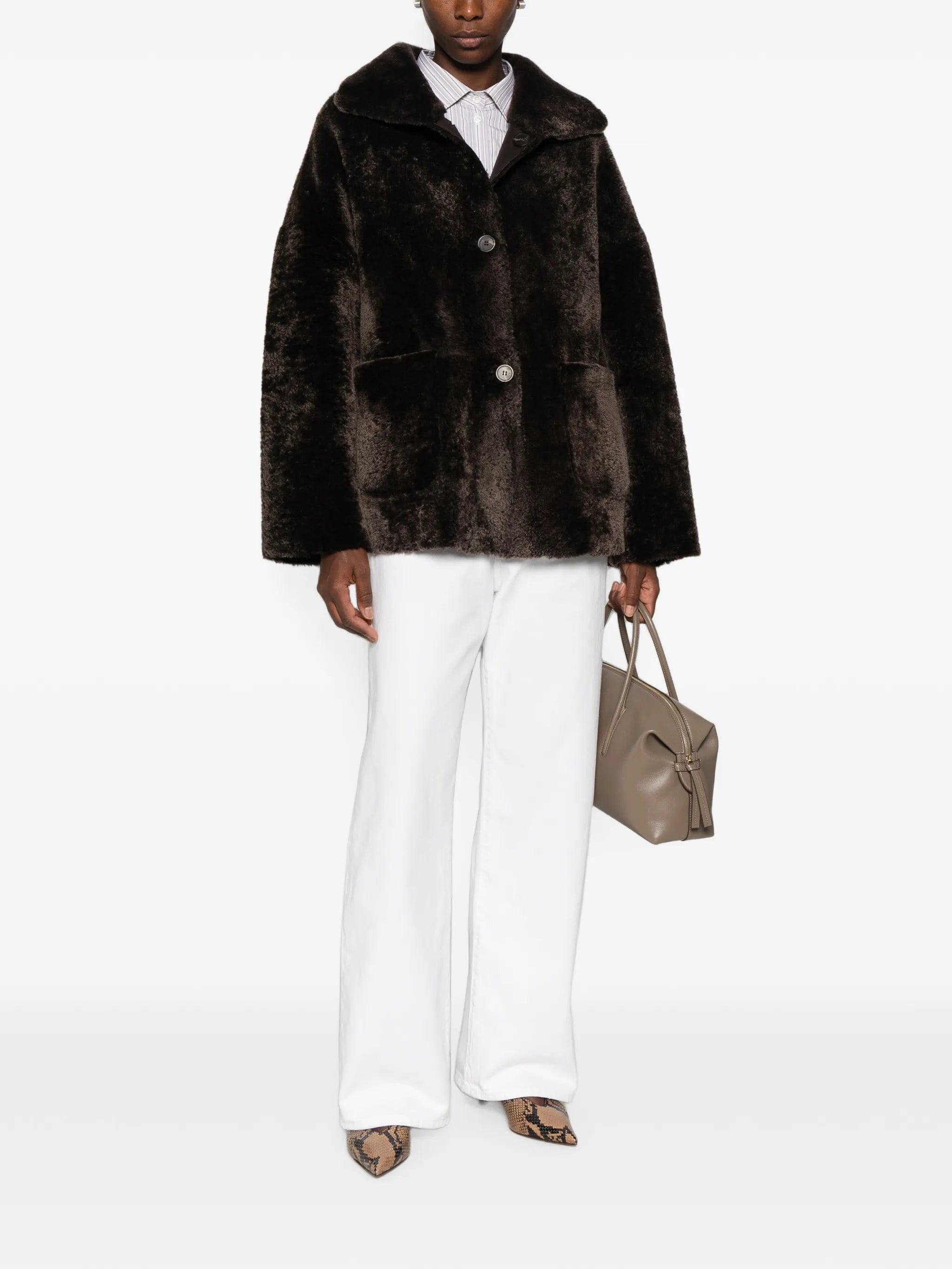 Arma button-up shearling jacket