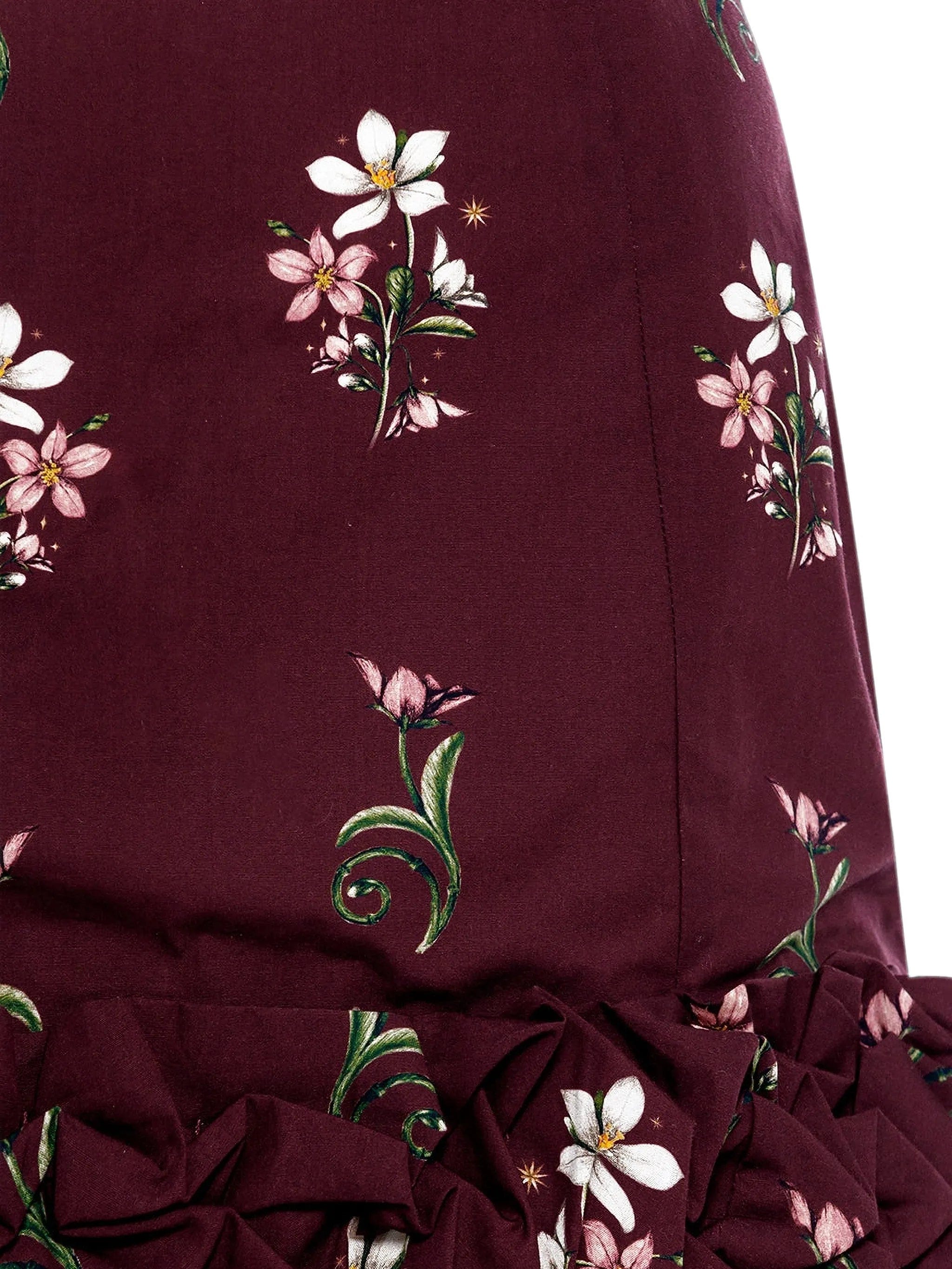 Agua By Agua Bendita Garden Night ruffled floral-print mini dress