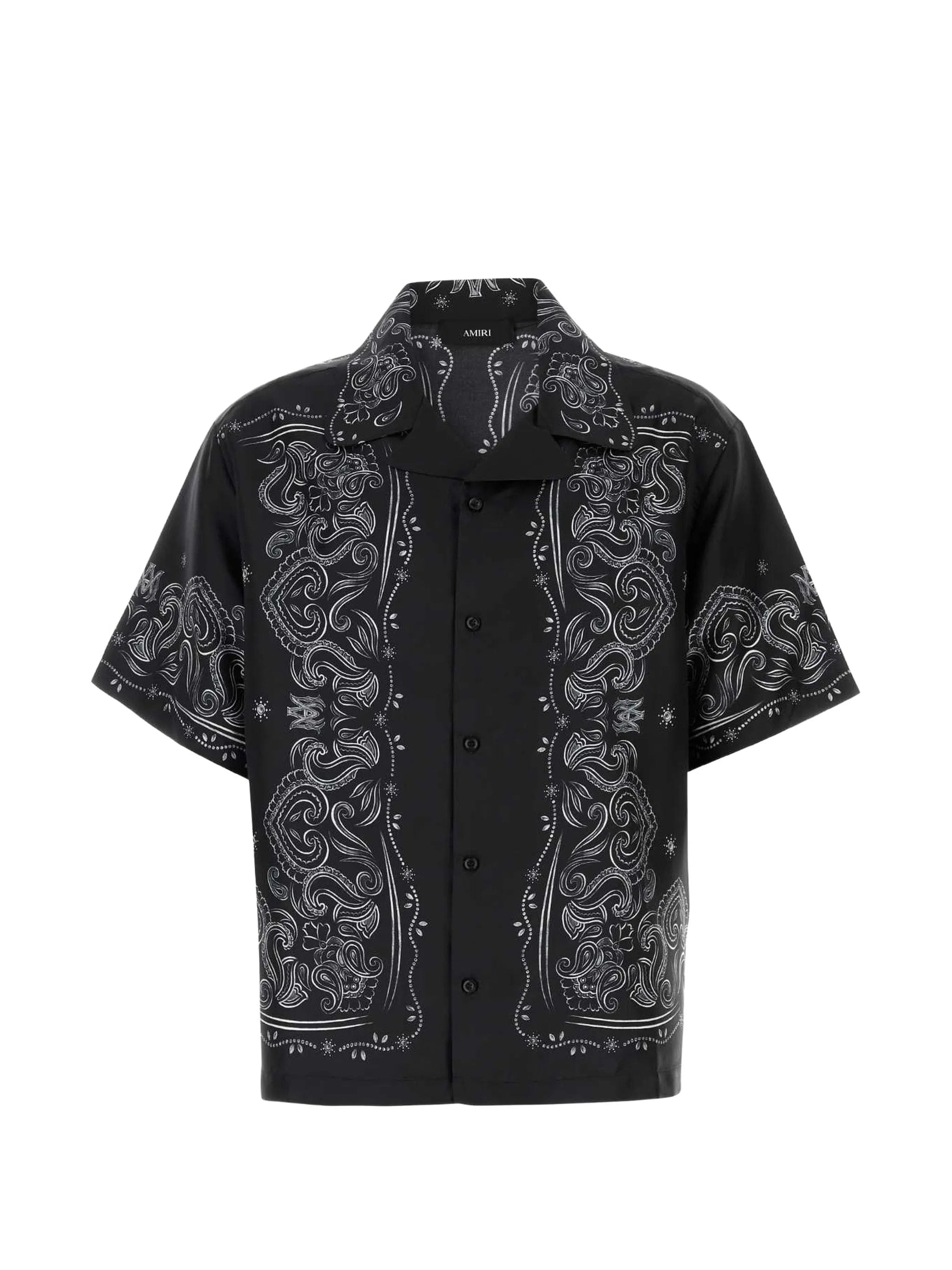 Amiri bandana paint oversized bowling shirt