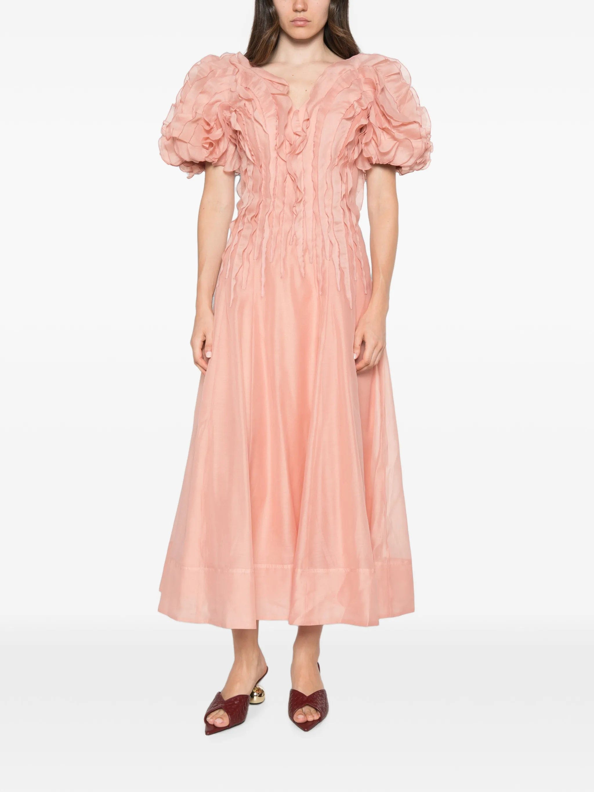 Aje ruffled puff-sleeve dress