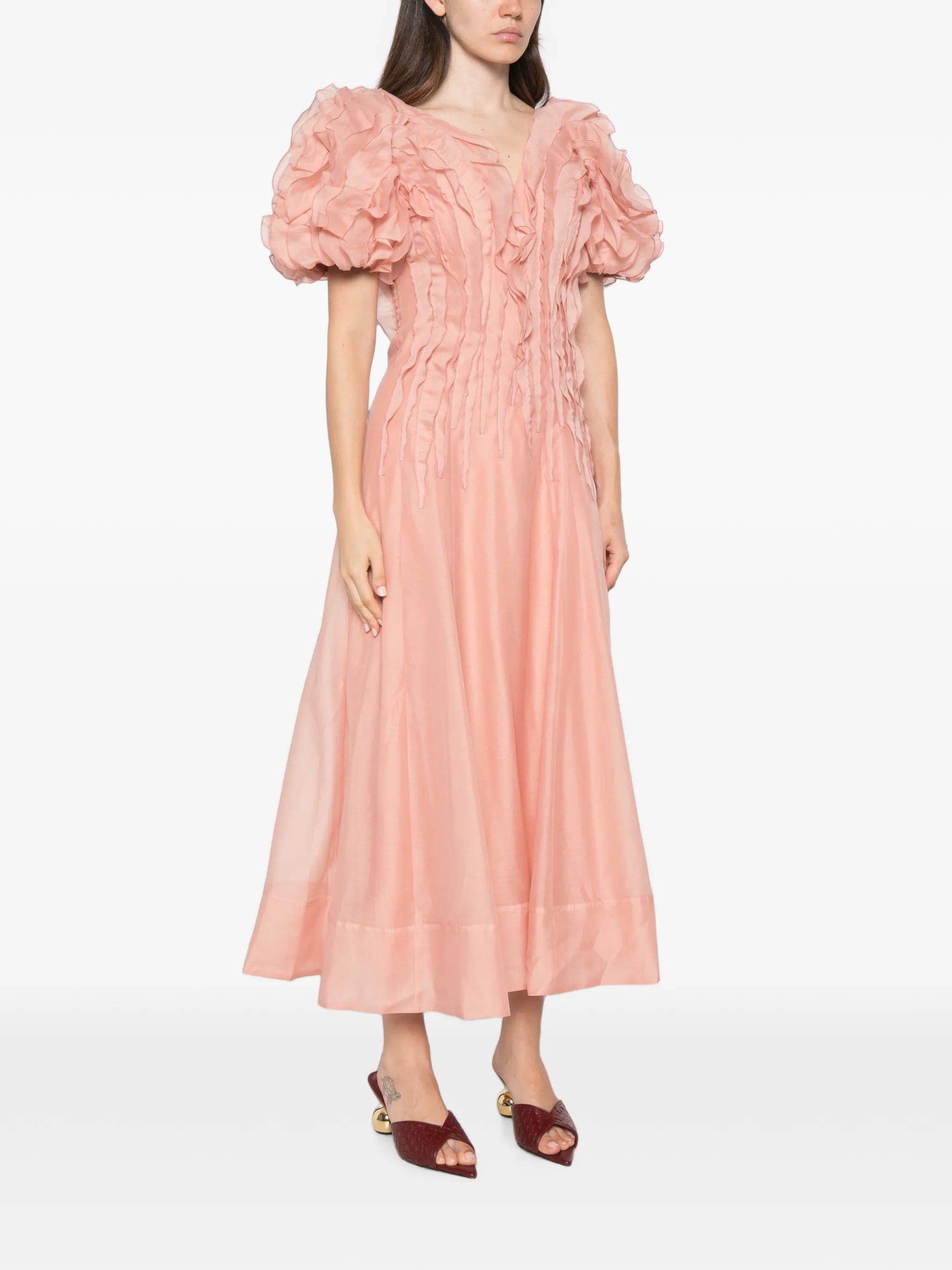 Aje ruffled puff-sleeve dress
