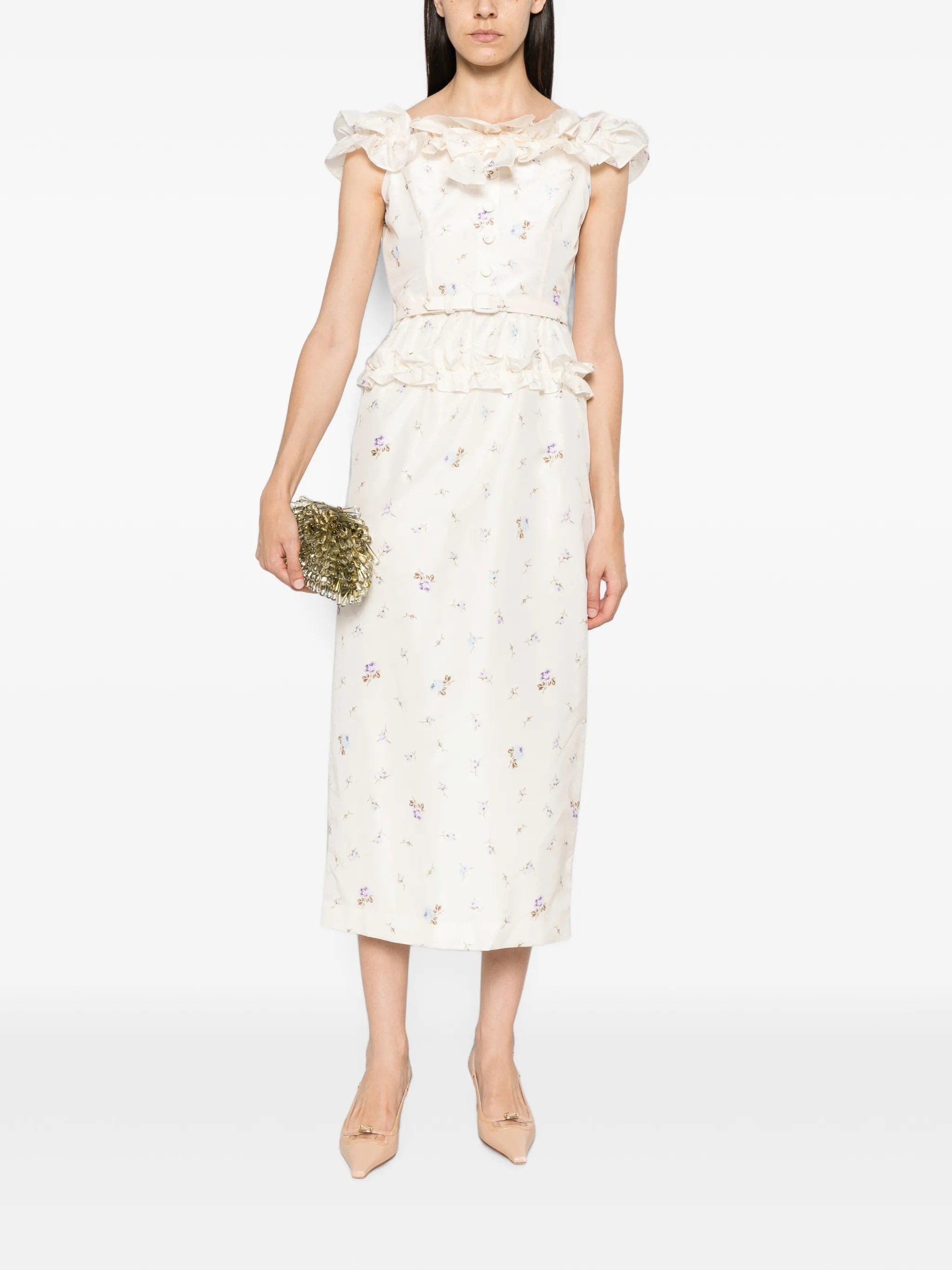 Alessandra Rich floral-print ruffled dress