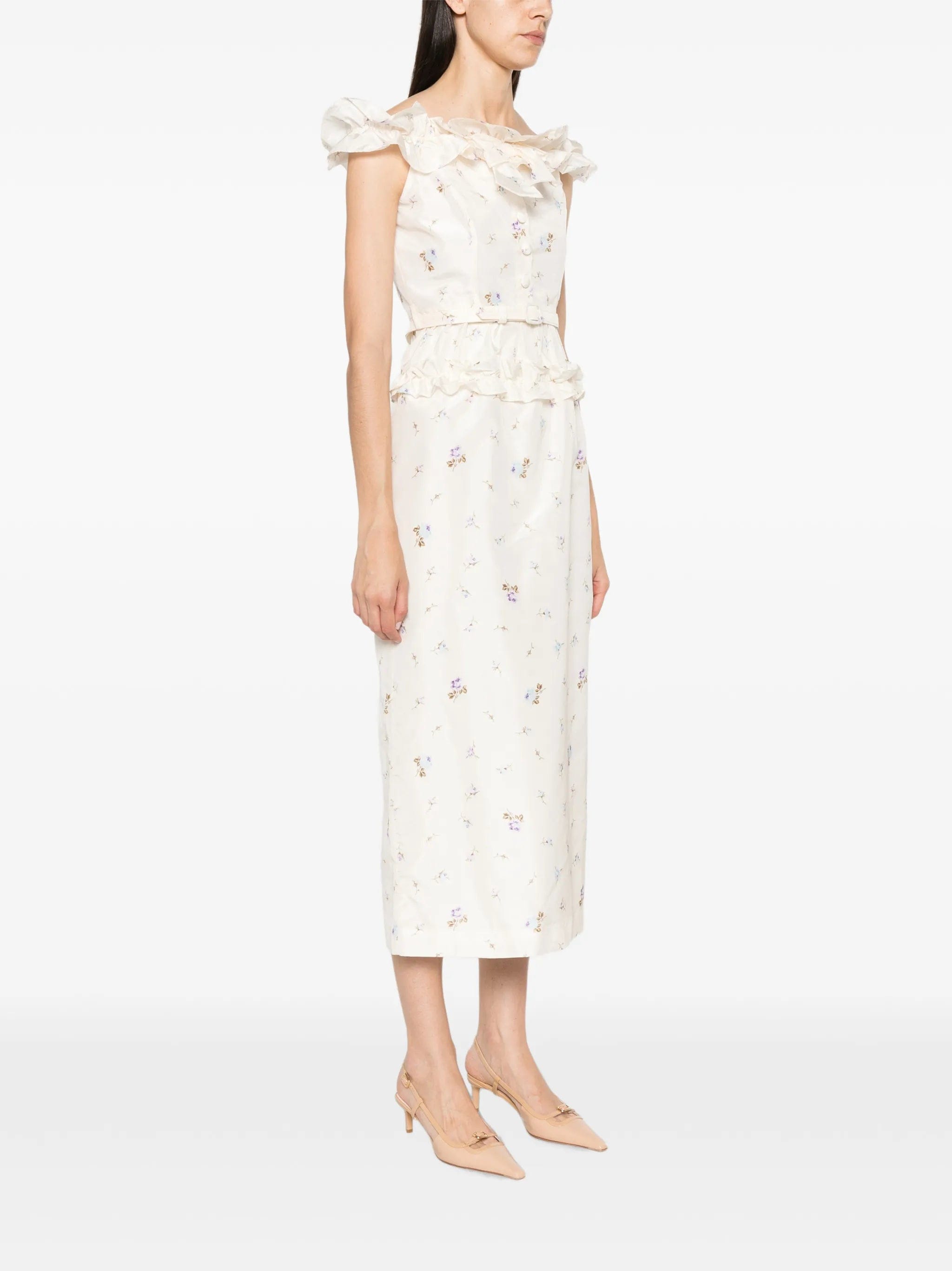 Alessandra Rich floral-print ruffled dress