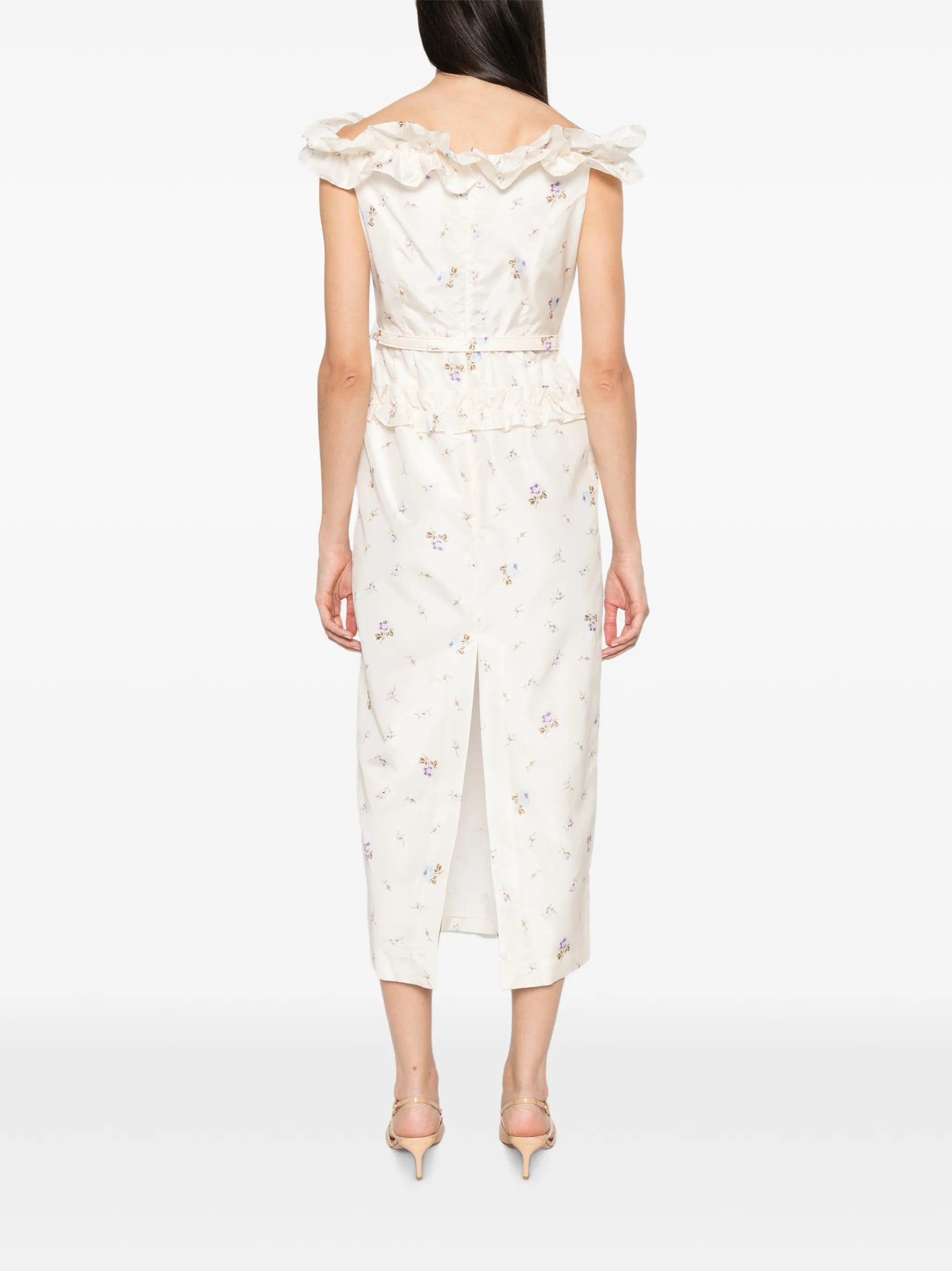 Alessandra Rich floral-print ruffled dress