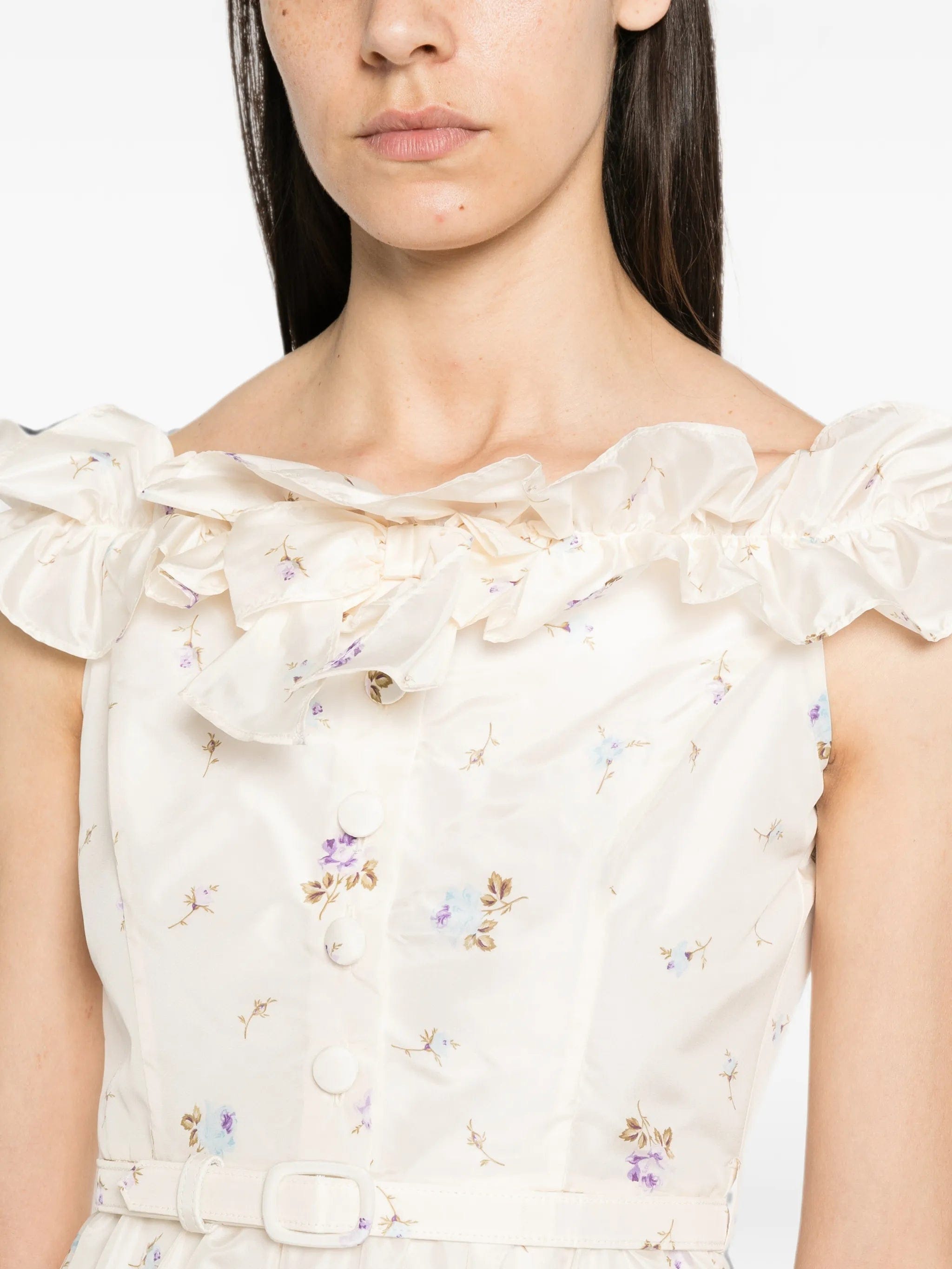 Alessandra Rich floral-print ruffled dress