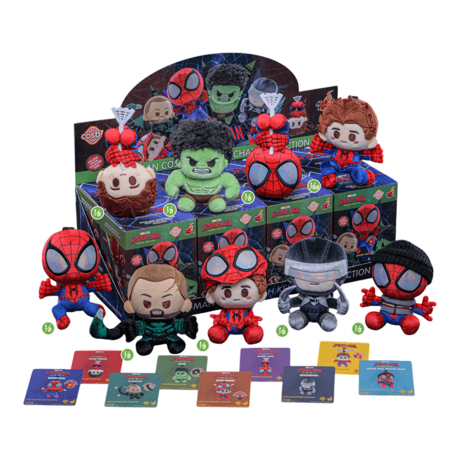Hot Toys Spider-Man: Brand New Day - Spider-Man Cosbi Plush Keychain Assortment (Display of 8)