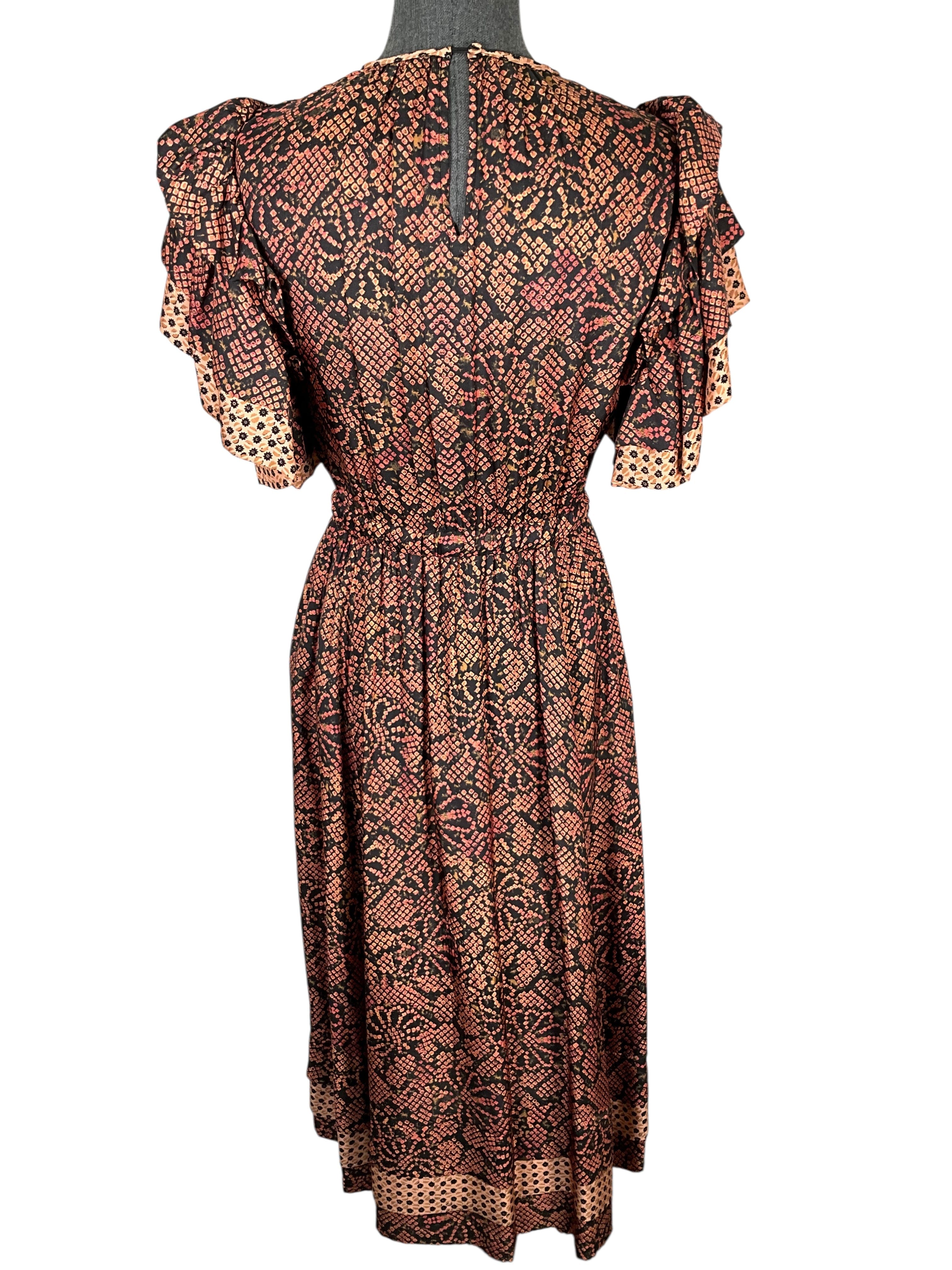 Ulla Johnson Printed Ruffle Sleeve Midi Dress Size S