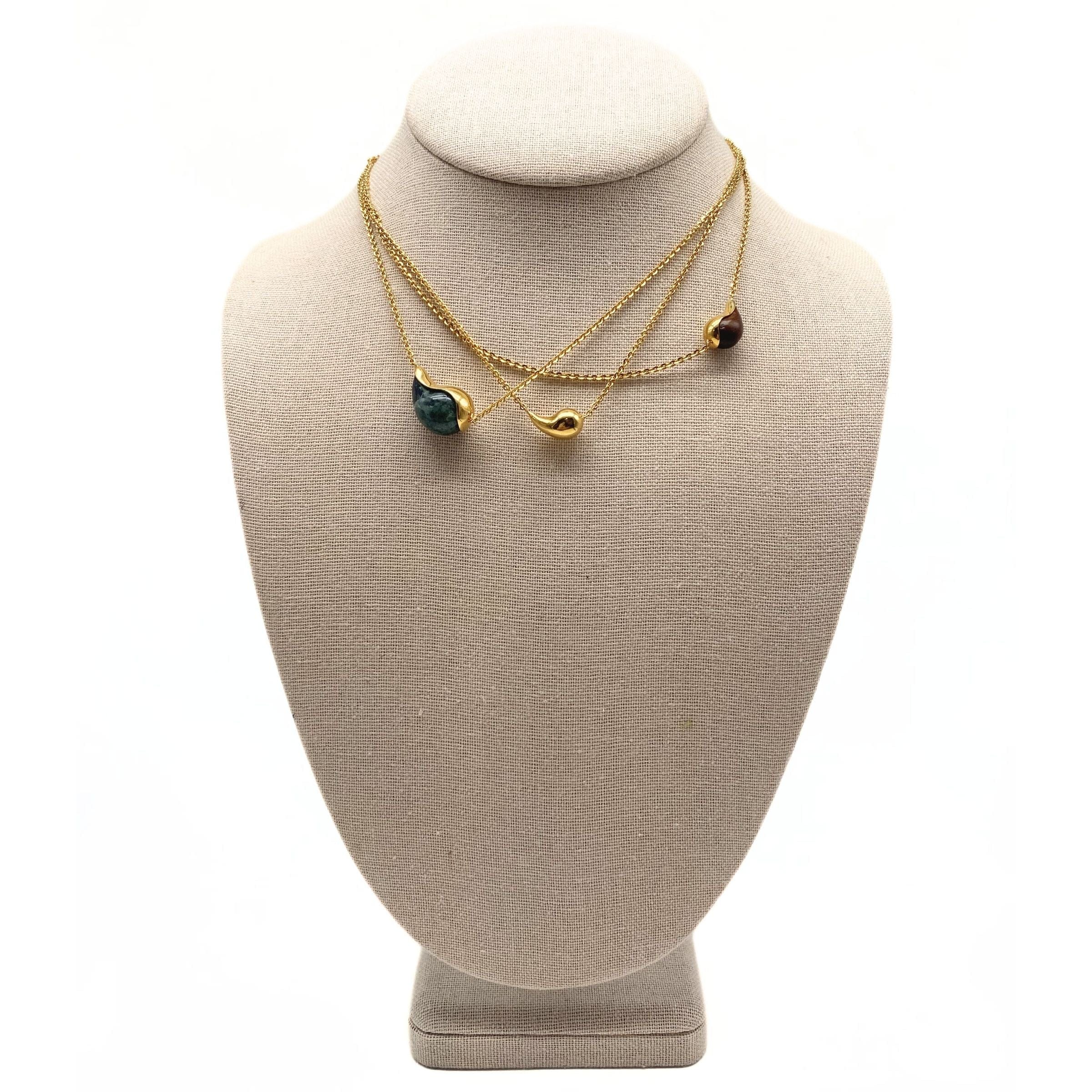 Bottega Veneta Drop 18k gold-finish Marble Necklace