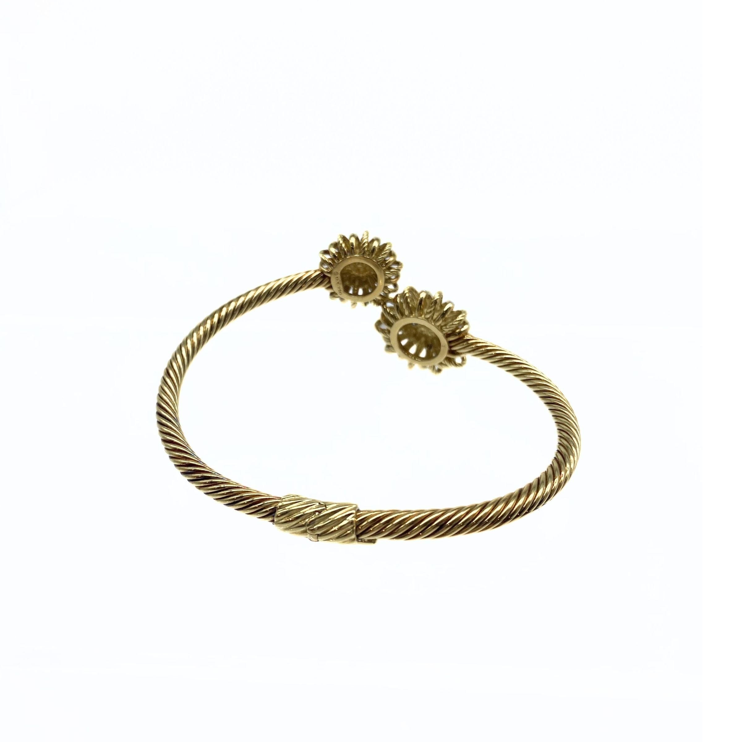 David Yurman 18k Gold and Diamonds Starburst Cuff Bracelet