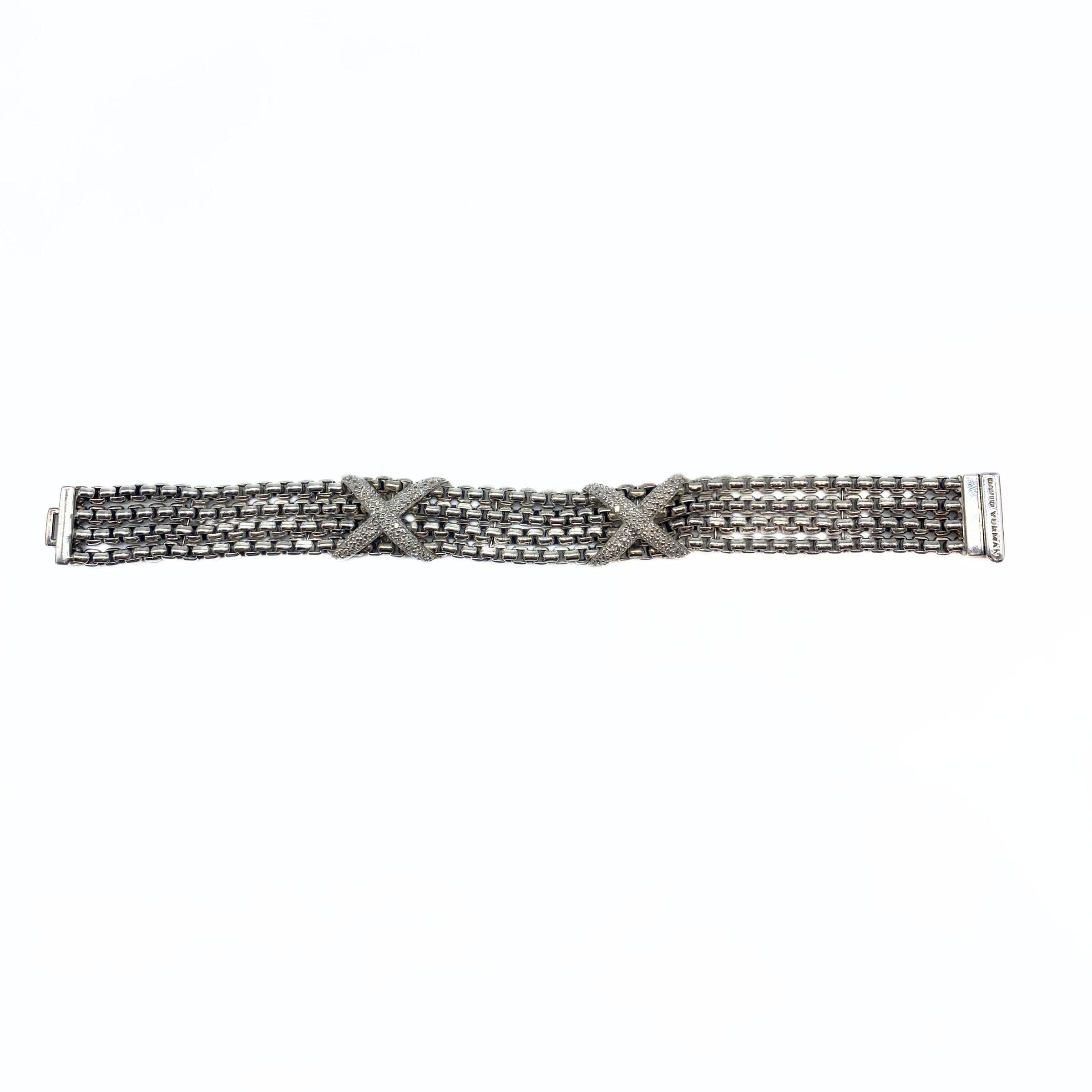David Yurman Diamond Double X Multistrand Bracelet