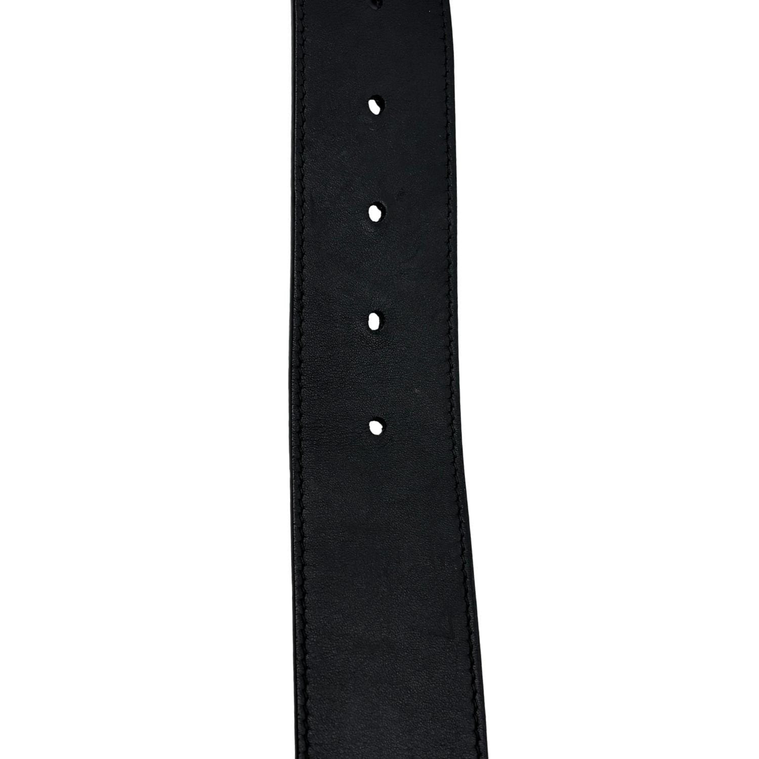 GUCCI Double G Marmont Buckle Smooth Leather Belt Size 75.30 Black 400593