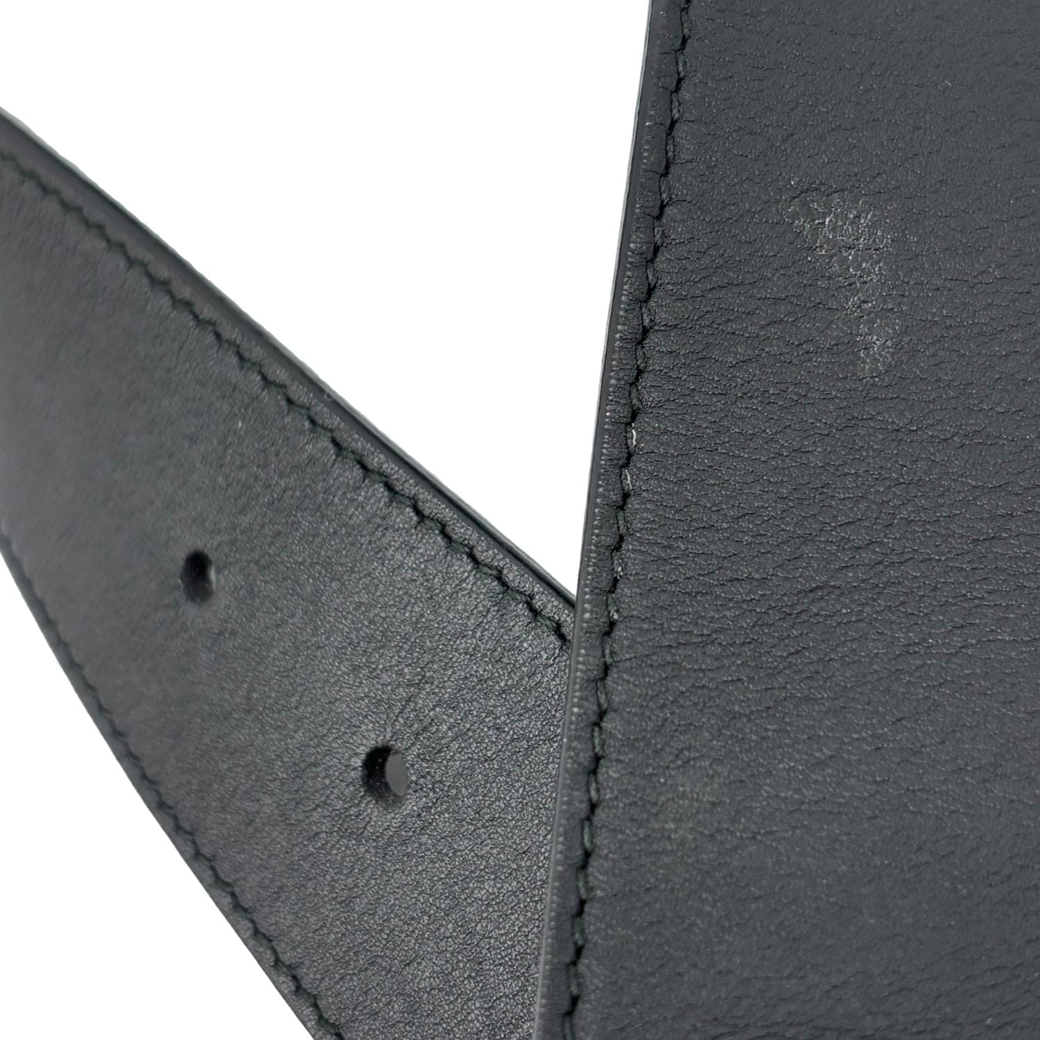GUCCI Double G Marmont Buckle Smooth Leather Belt Size 75.30 Black 400593