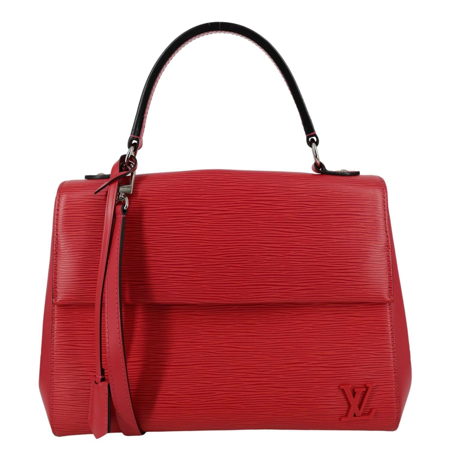 LOUIS VUITTON Cluny MM Epi Leather Top Handle Crossbody Bag Red