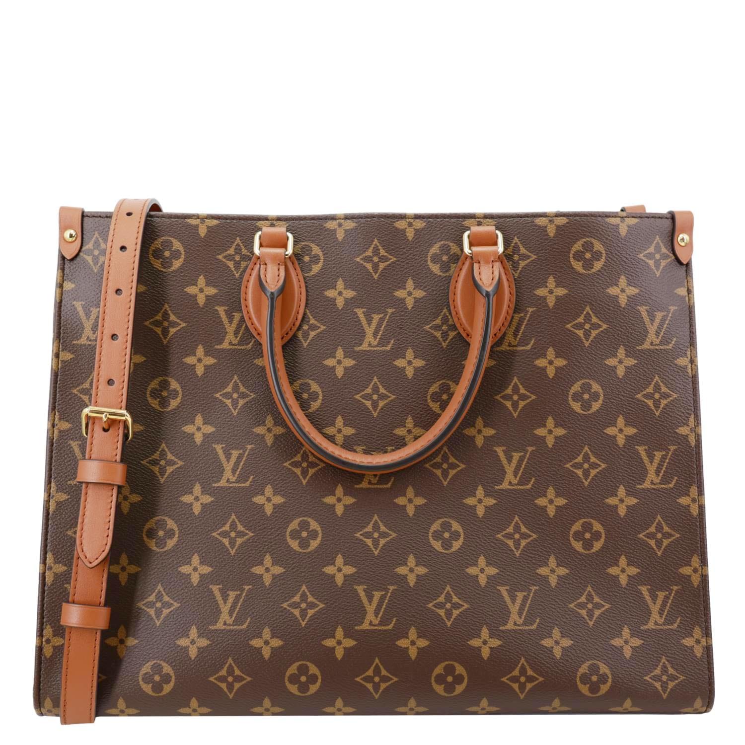 LOUIS VUITTON Onthego Organizer Monogram Canvas Tote Bag Brown