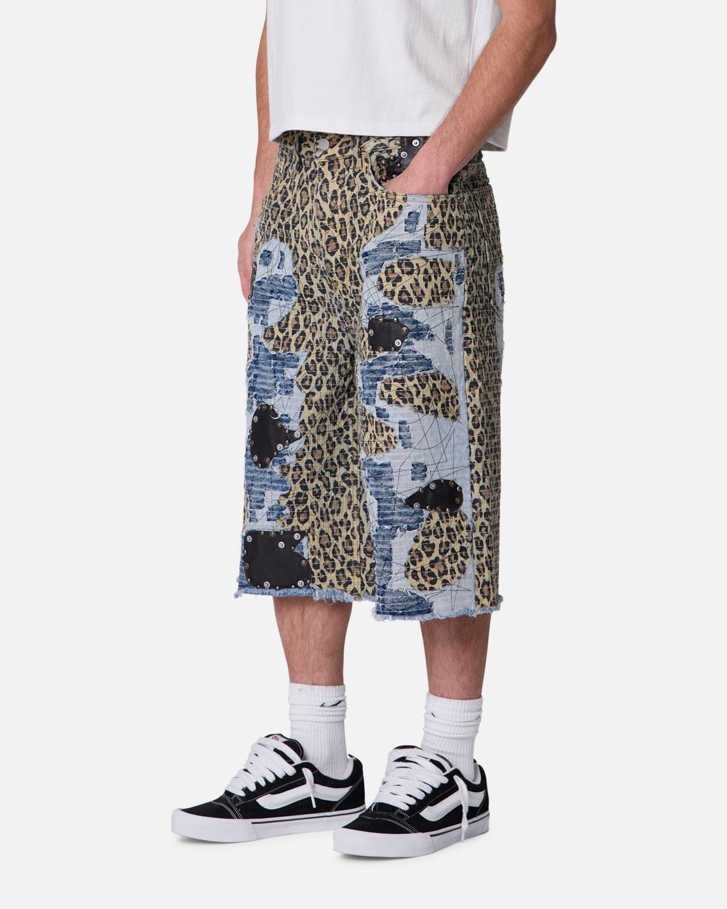 MNML Ultra Baggy Cheetah Boro Shorts Multi