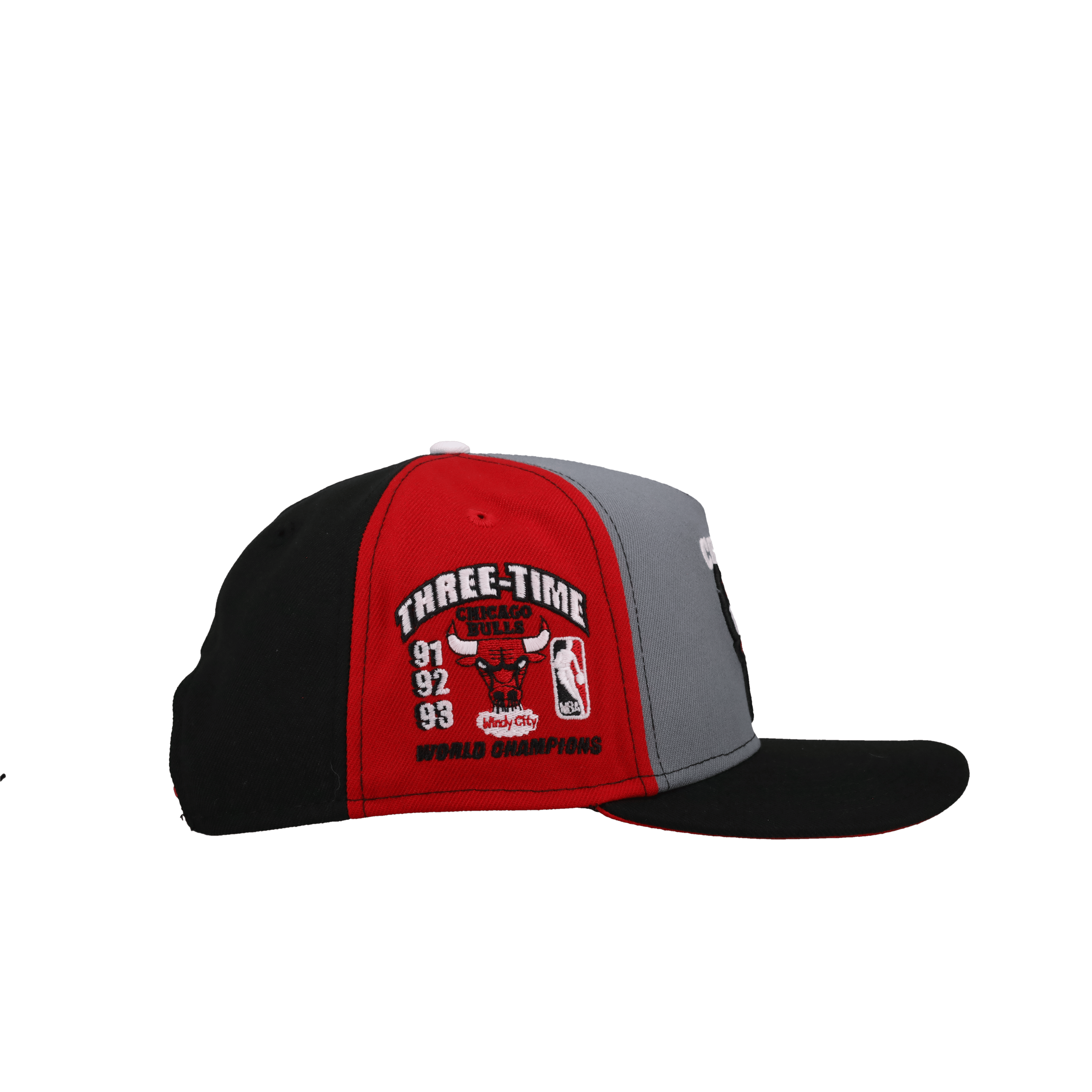 Chicago Bulls Three Peat Split Panel 9Fifty A Frame Snapback Hat