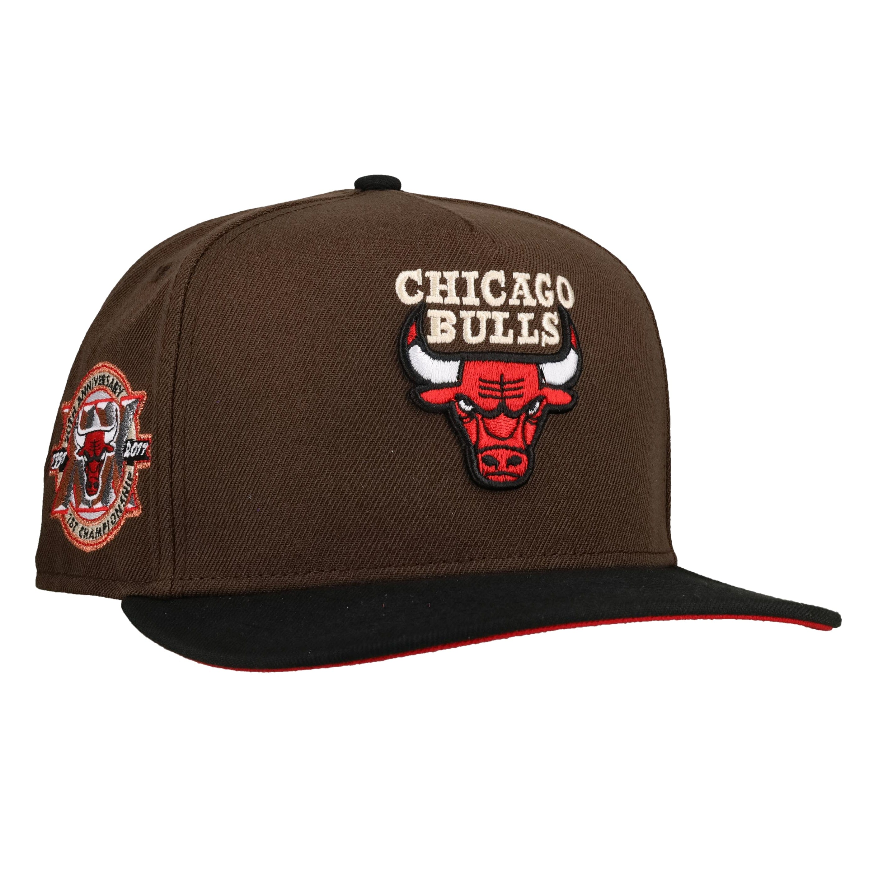 Chicago Bulls 20th Anniversary Brown/Black 9Fifty A Frame Snapback Hat