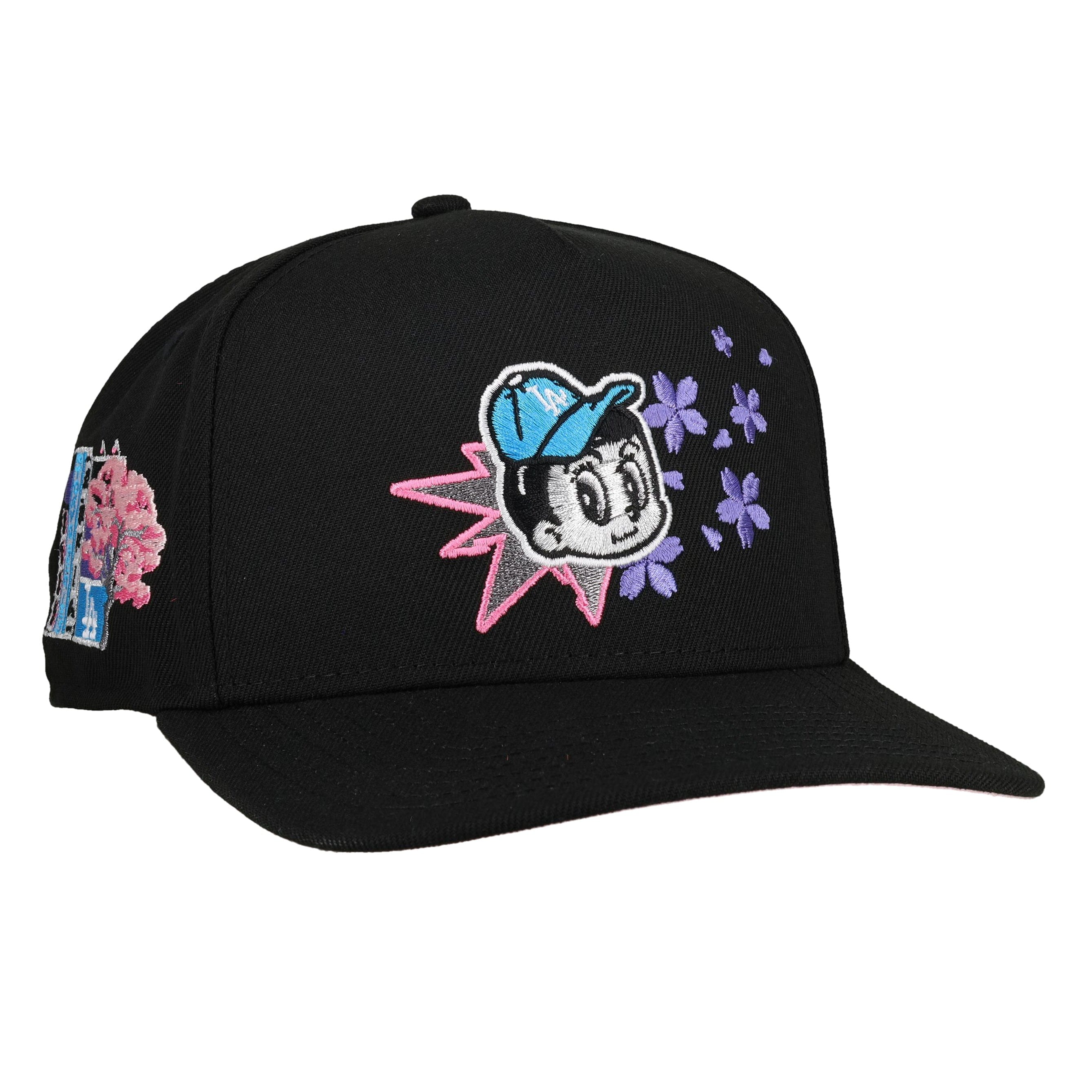 Los Angeles Dodgers Tokyo Series Black/Pink Brim 9Fifty A Frame Snapback Hat