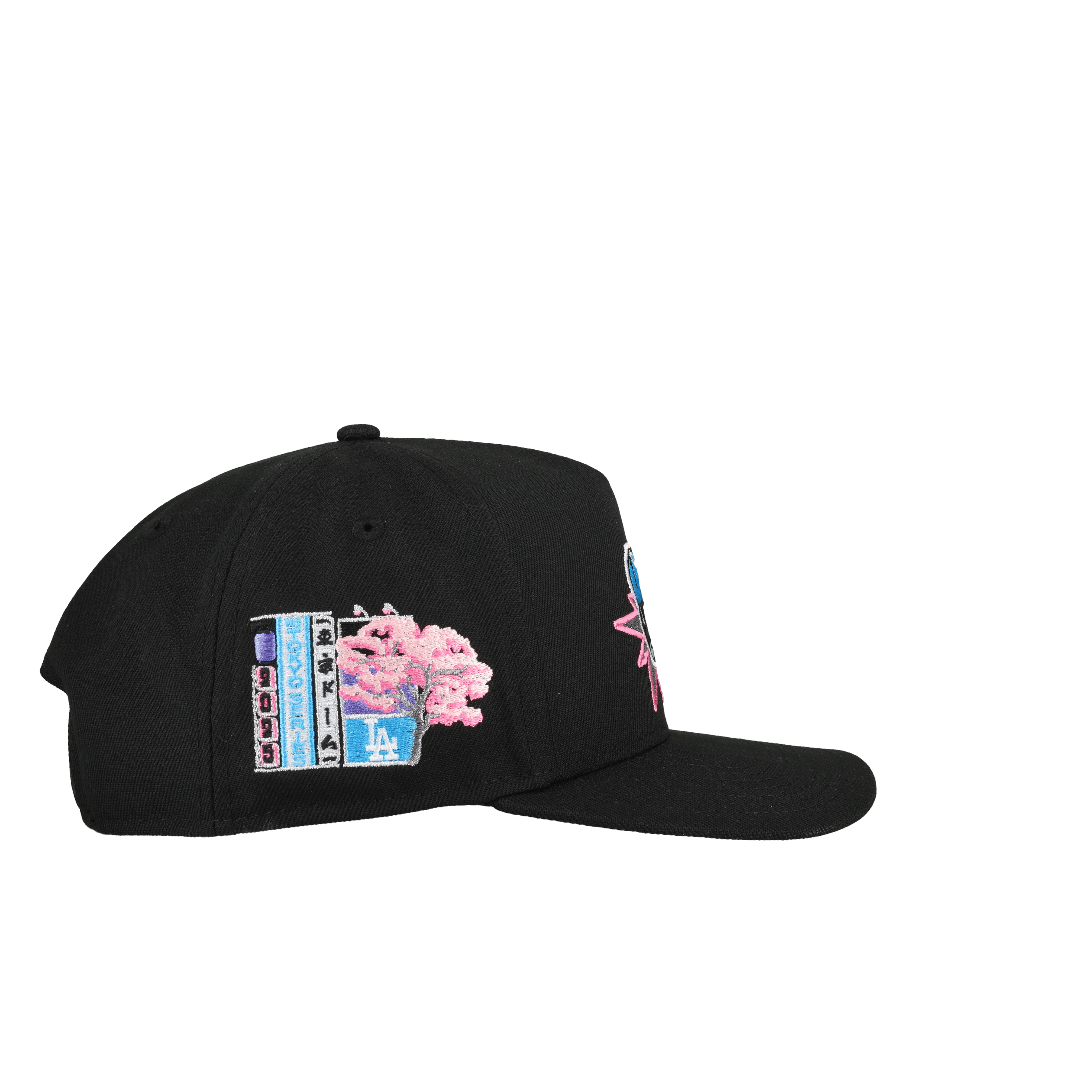 Los Angeles Dodgers Tokyo Series Black/Pink Brim 9Fifty A Frame Snapback Hat