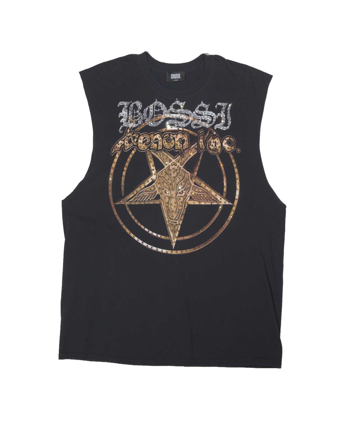 Bossi Vintage Rhinestone Sleeveless Tee Black