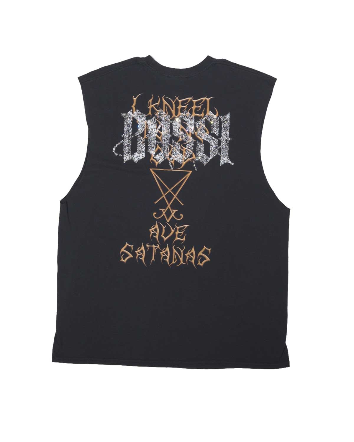 Bossi Vintage Rhinestone Sleeveless Tee Black