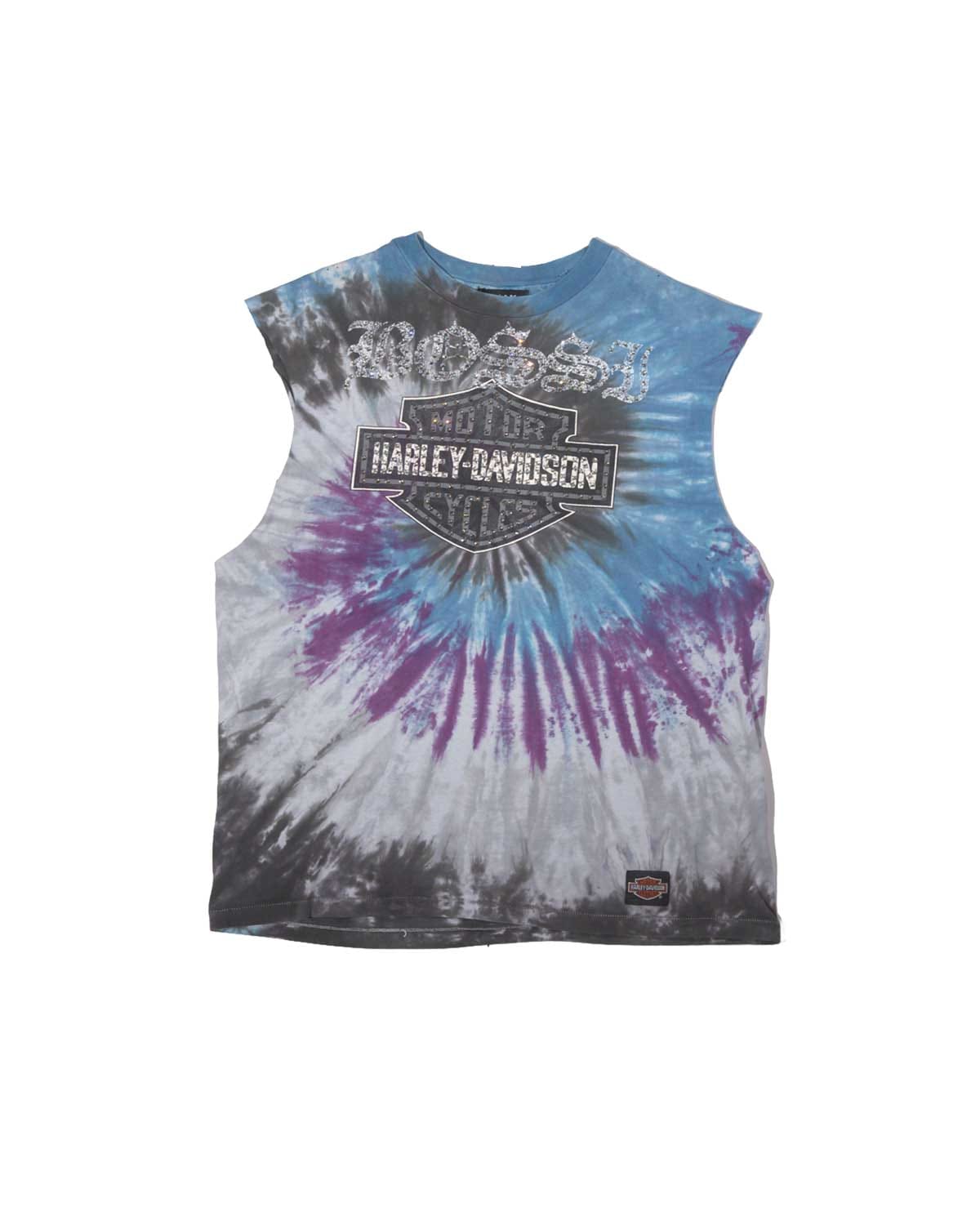 Bossi Vintage Rhinestone Sleeveless Tee Tie-Dyed
