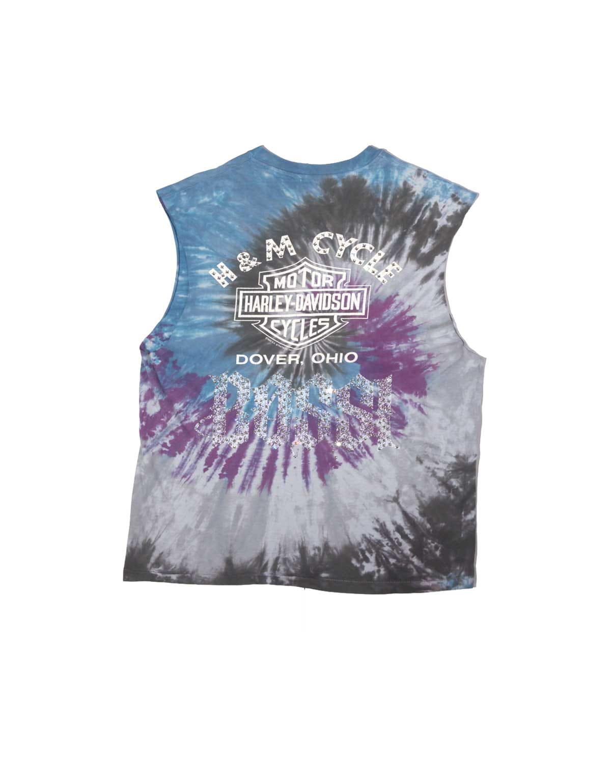 Bossi Vintage Rhinestone Sleeveless Tee Tie-Dyed