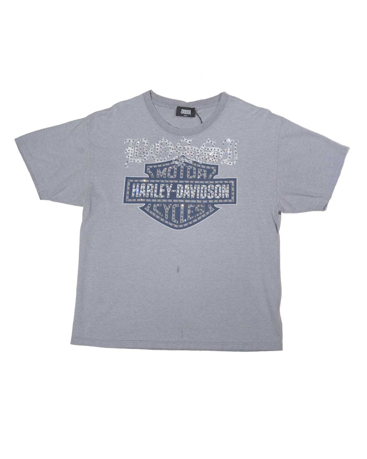 Bossi Vintage Rhinestone Tee Grey
