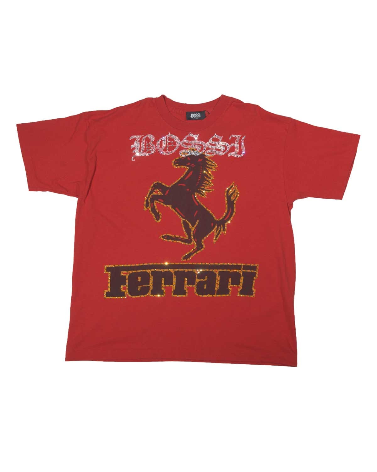 Bossi Vintage Rhinestone Tee Red